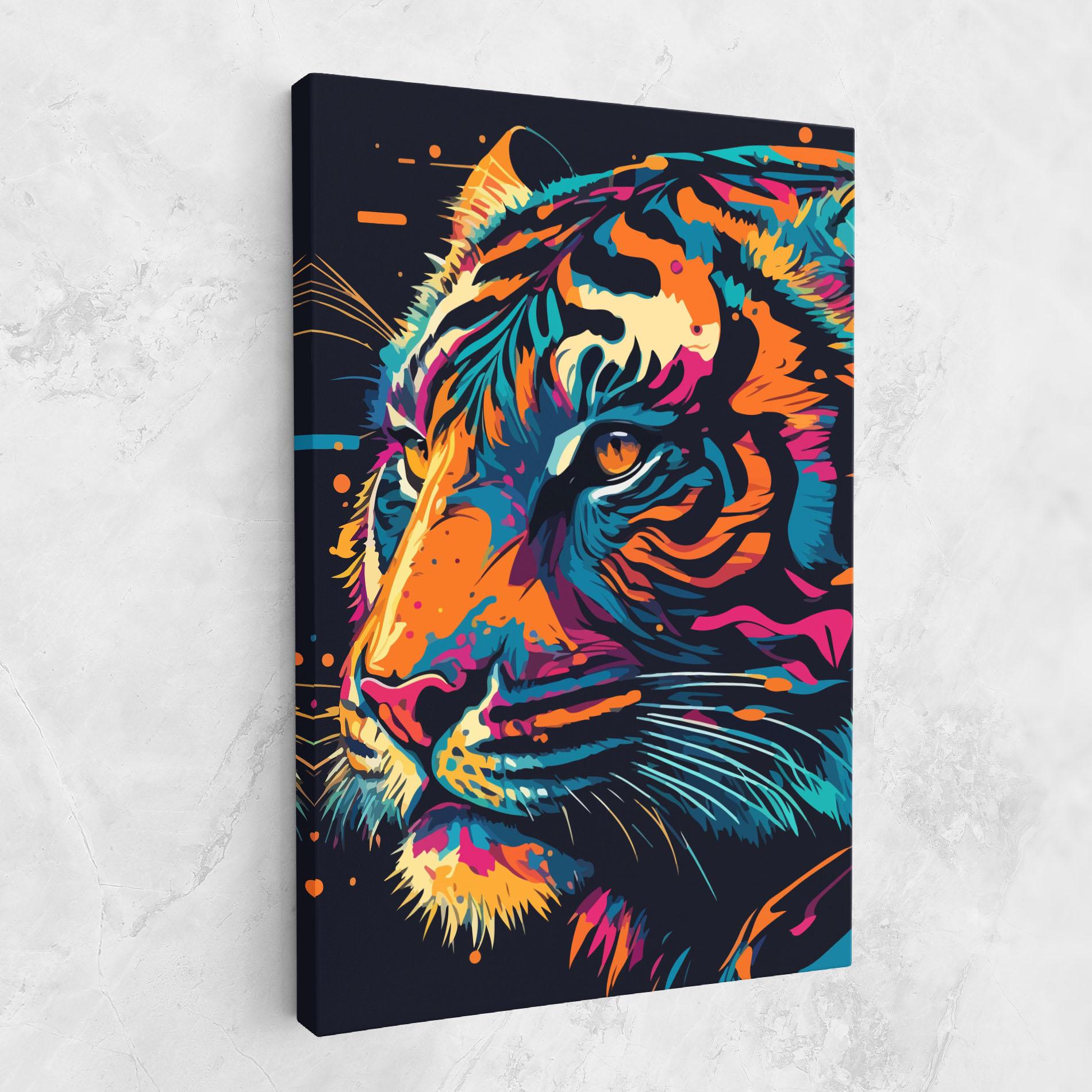 Leinwandbild Colorful Tiger mockup 1