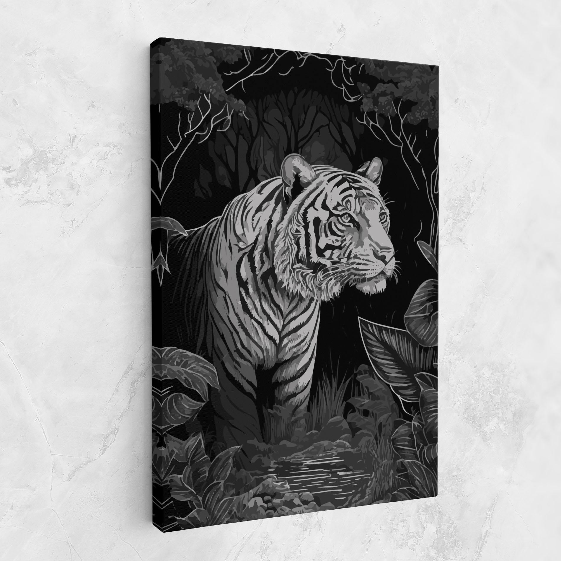 Leinwandbild Grey Tiger mockup 1