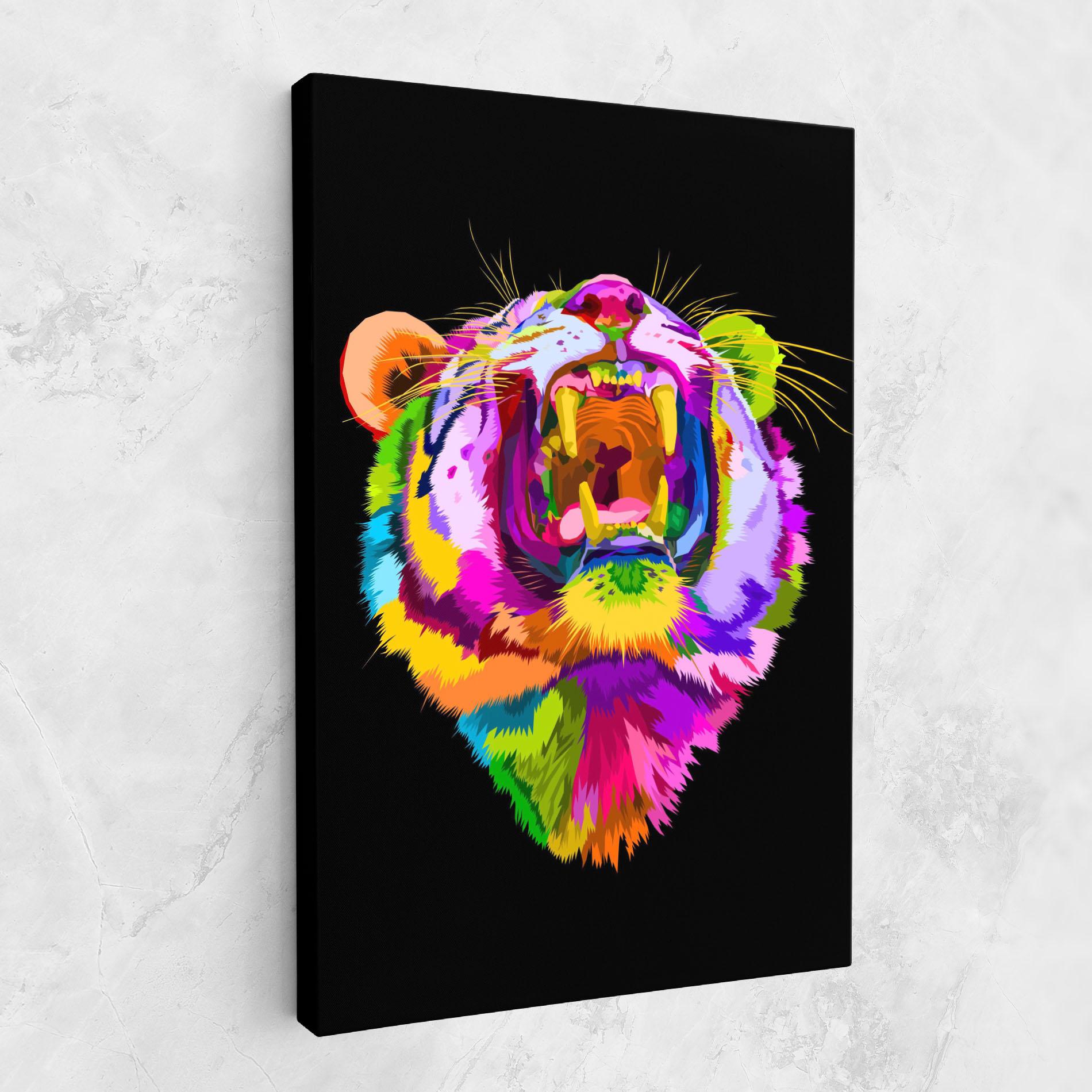 Leinwandbild Tiger Mix Color mockup 1
