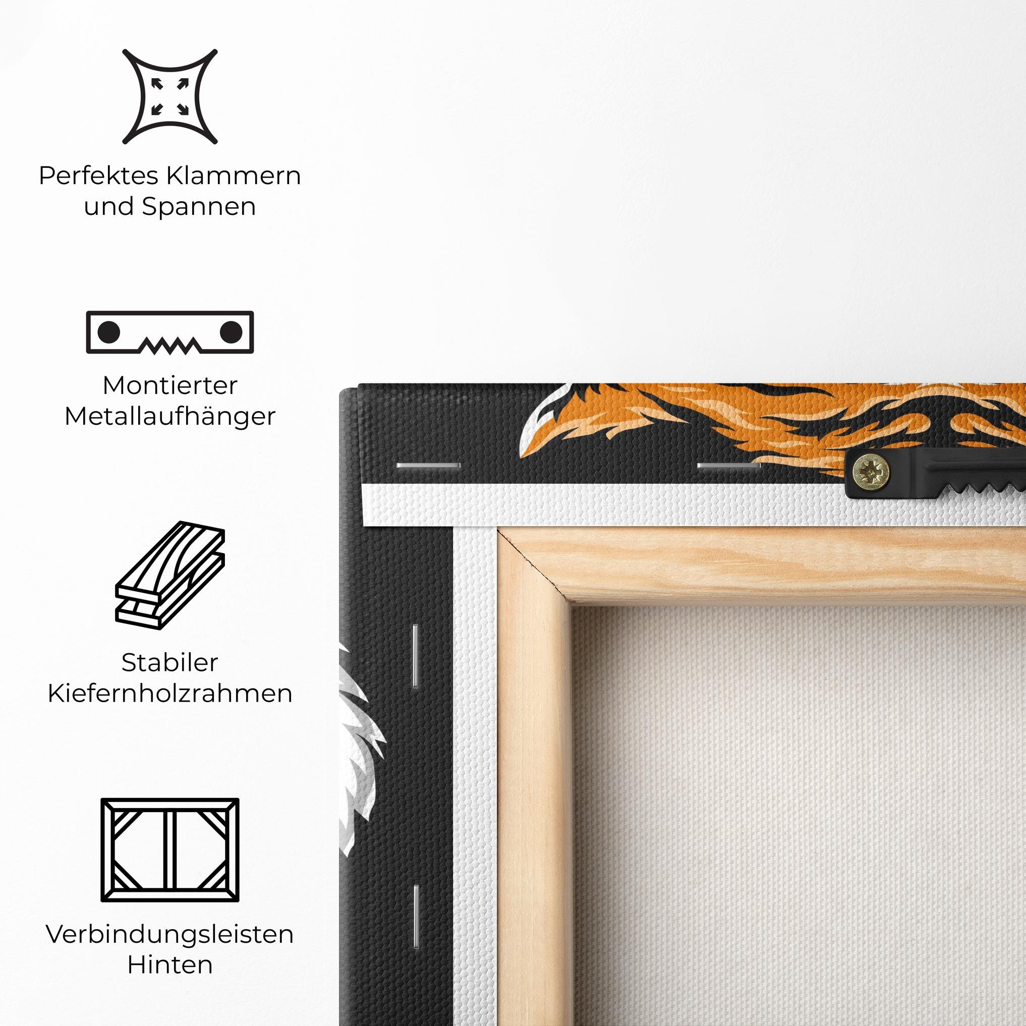 Leinwandbild Angry Orange Tiger mockup 5