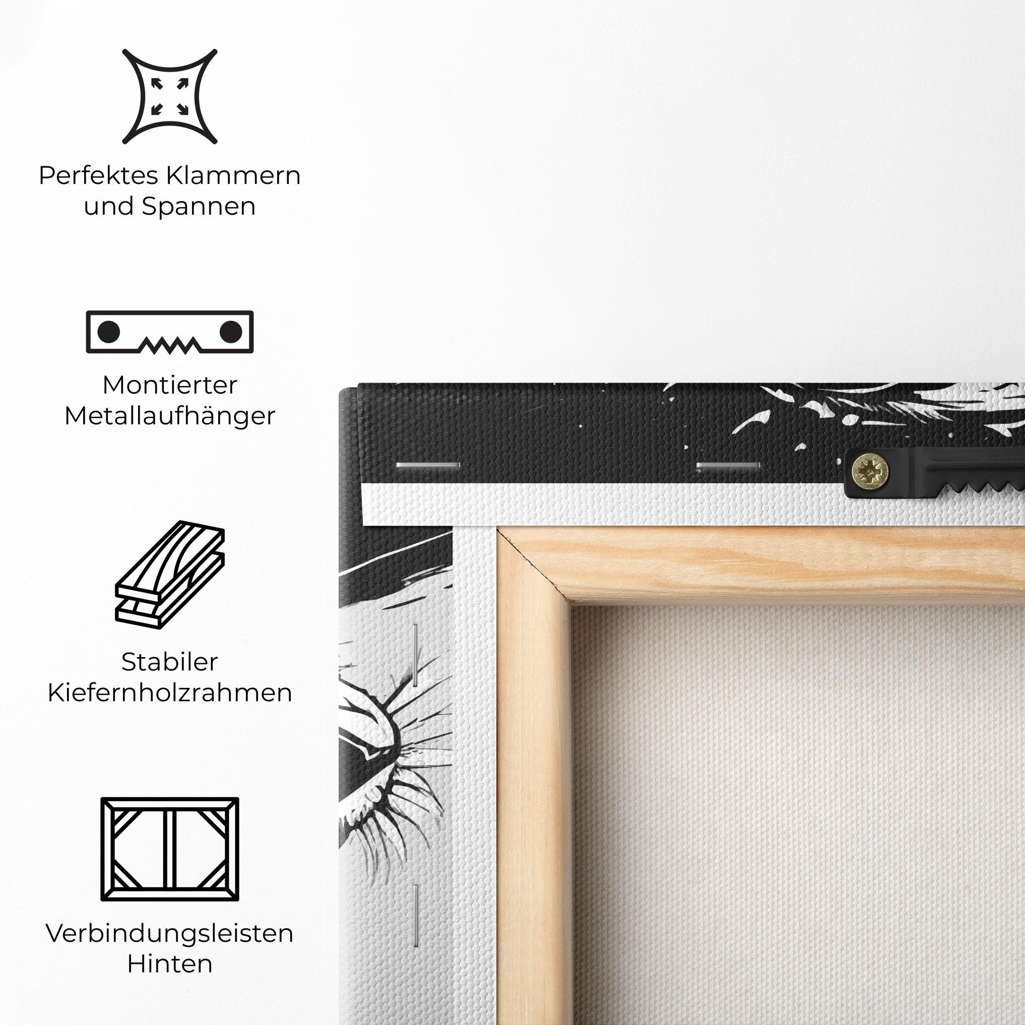 Leinwandbild Black Grey Tiger mockup 5