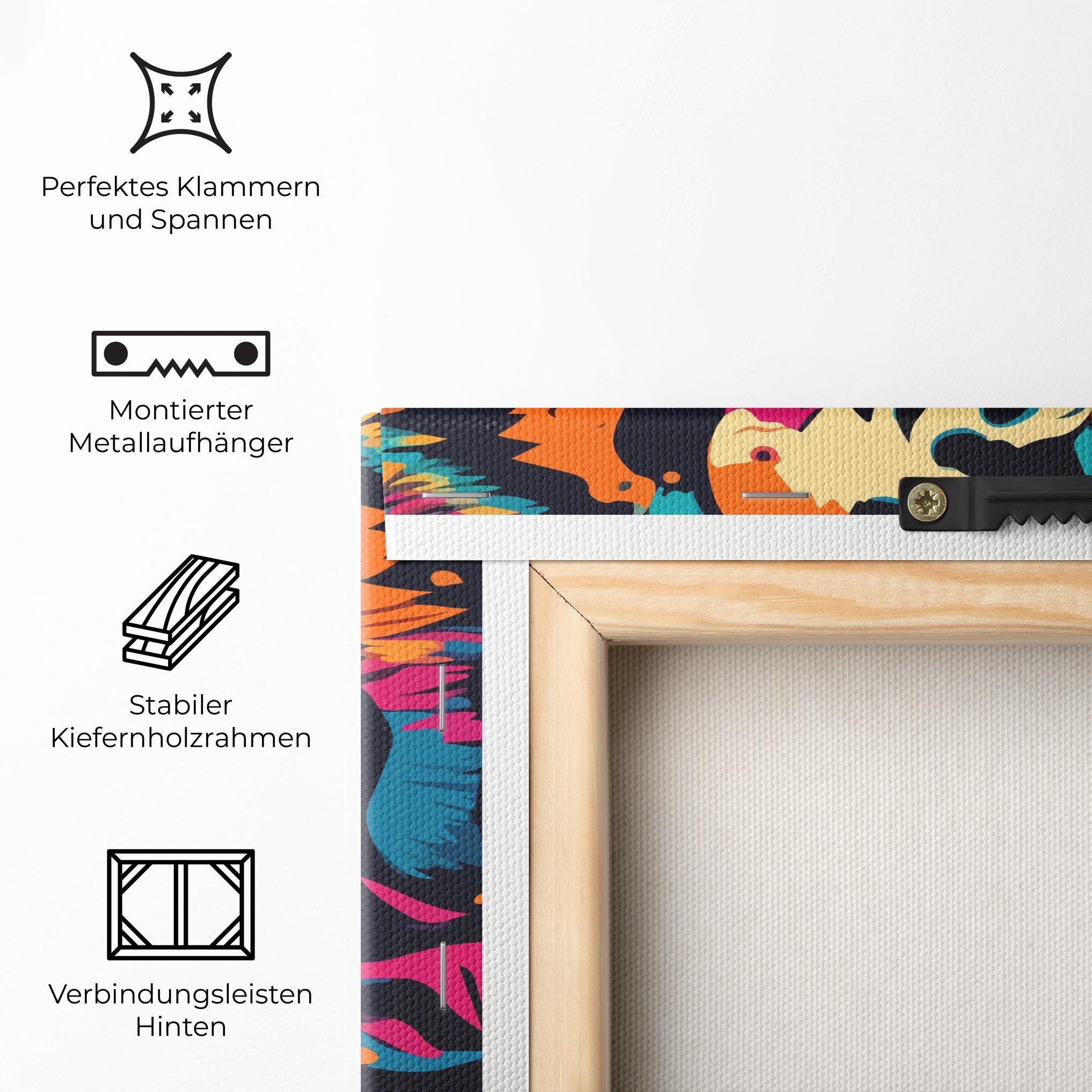 Leinwandbild Colorful Tiger mockup 5