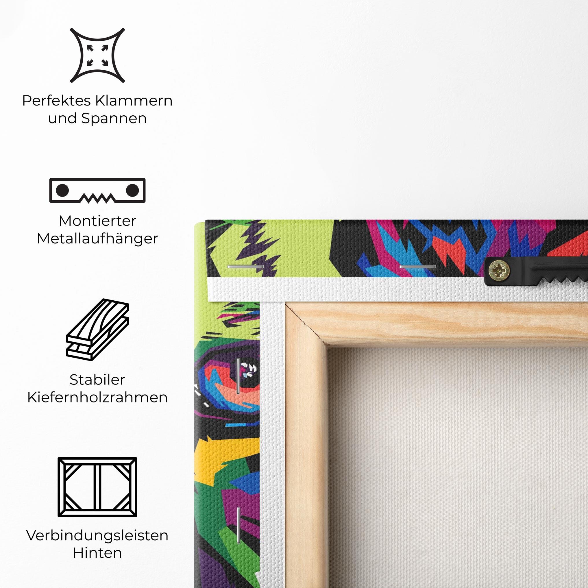Leinwandbild Colourul Tiger Eyes mockup 5