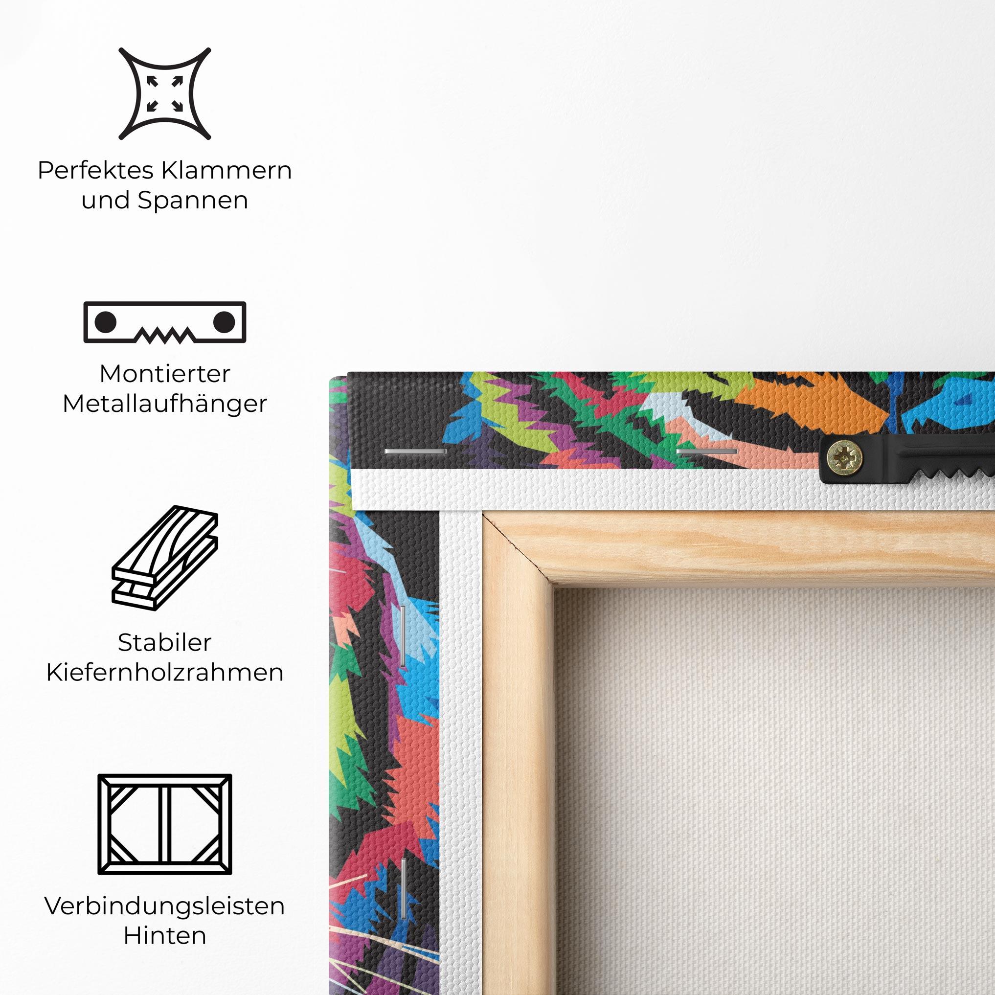 Leinwandbild Mix Color Tiger mockup 5