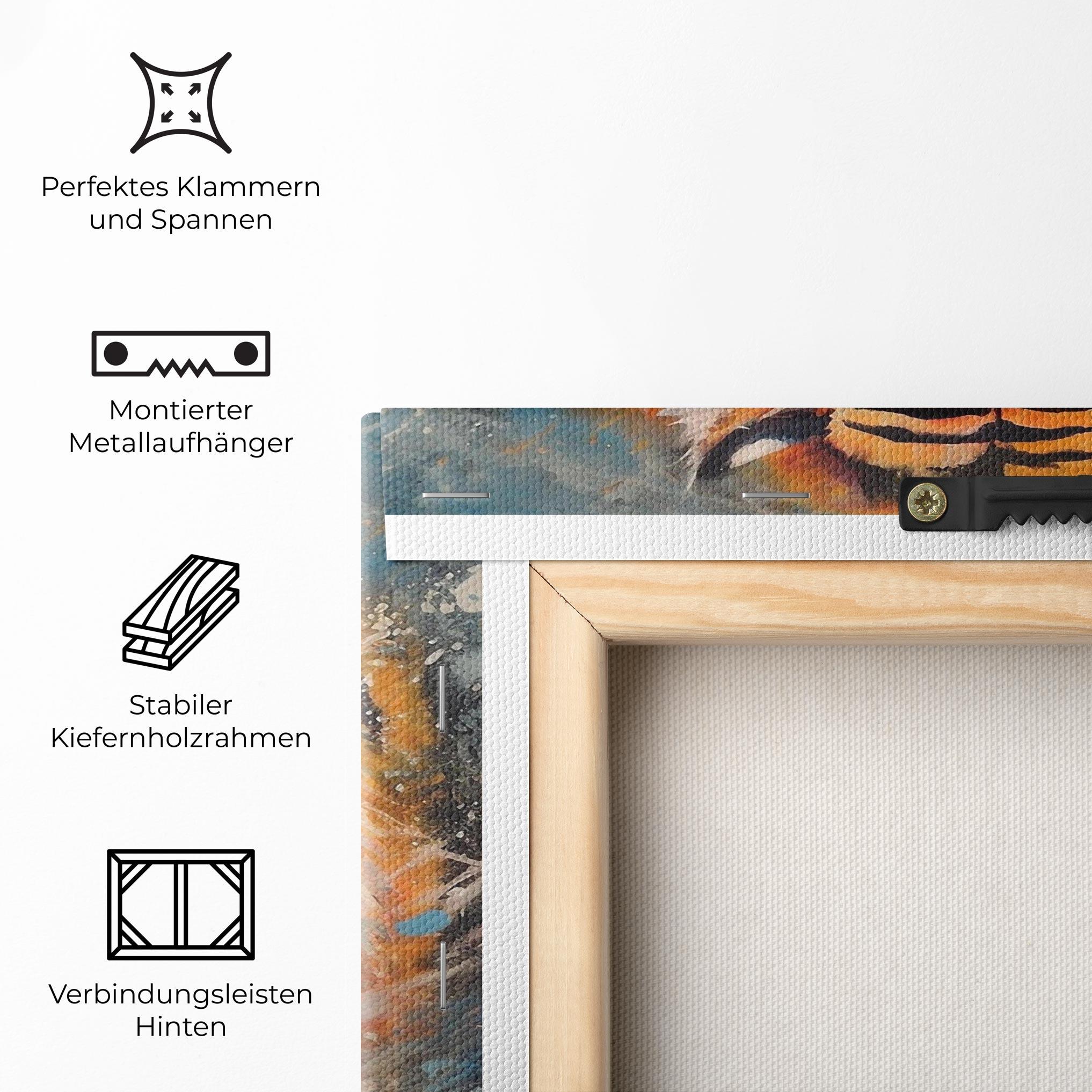 Leinwandbild Orange Tiger Painting mockup 5