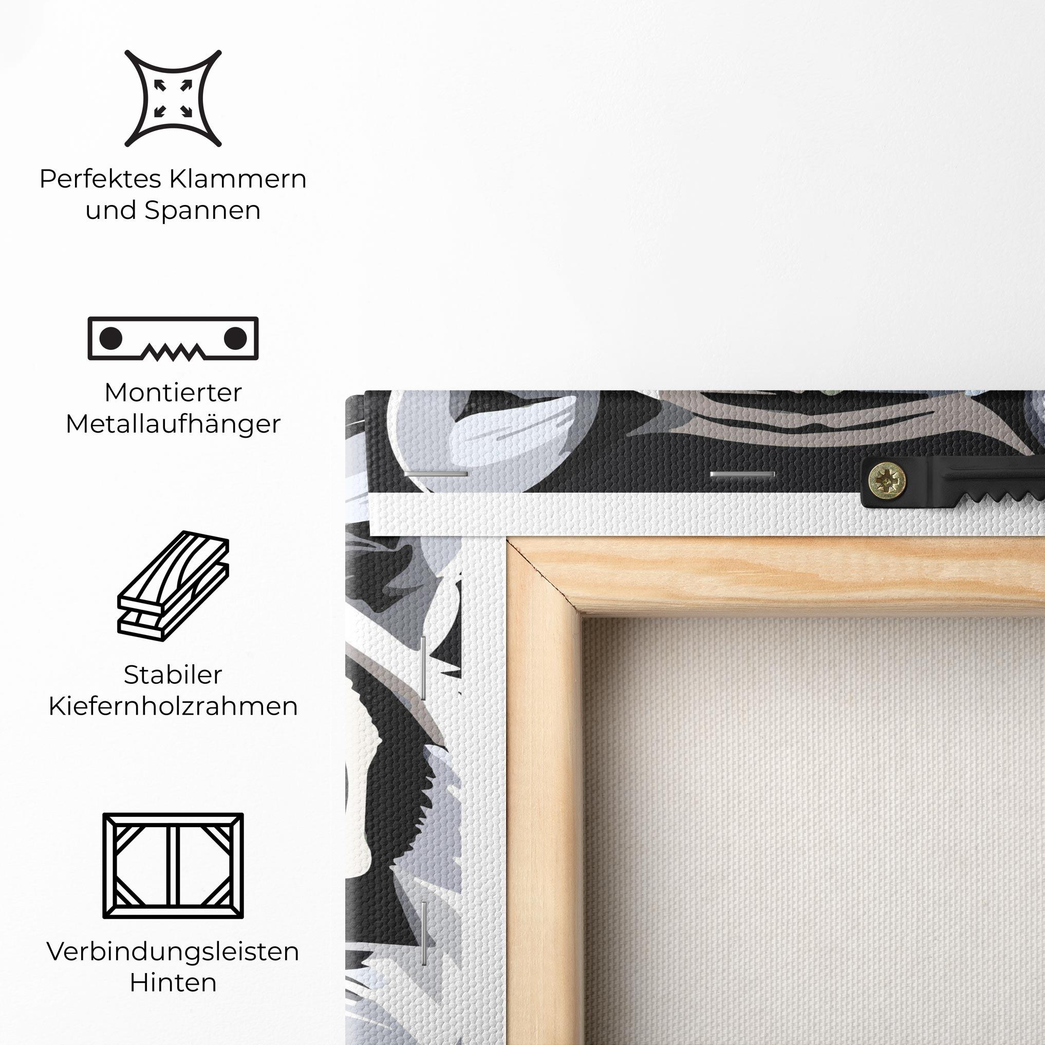 Leinwandbild White Grey Tiger mockup 5