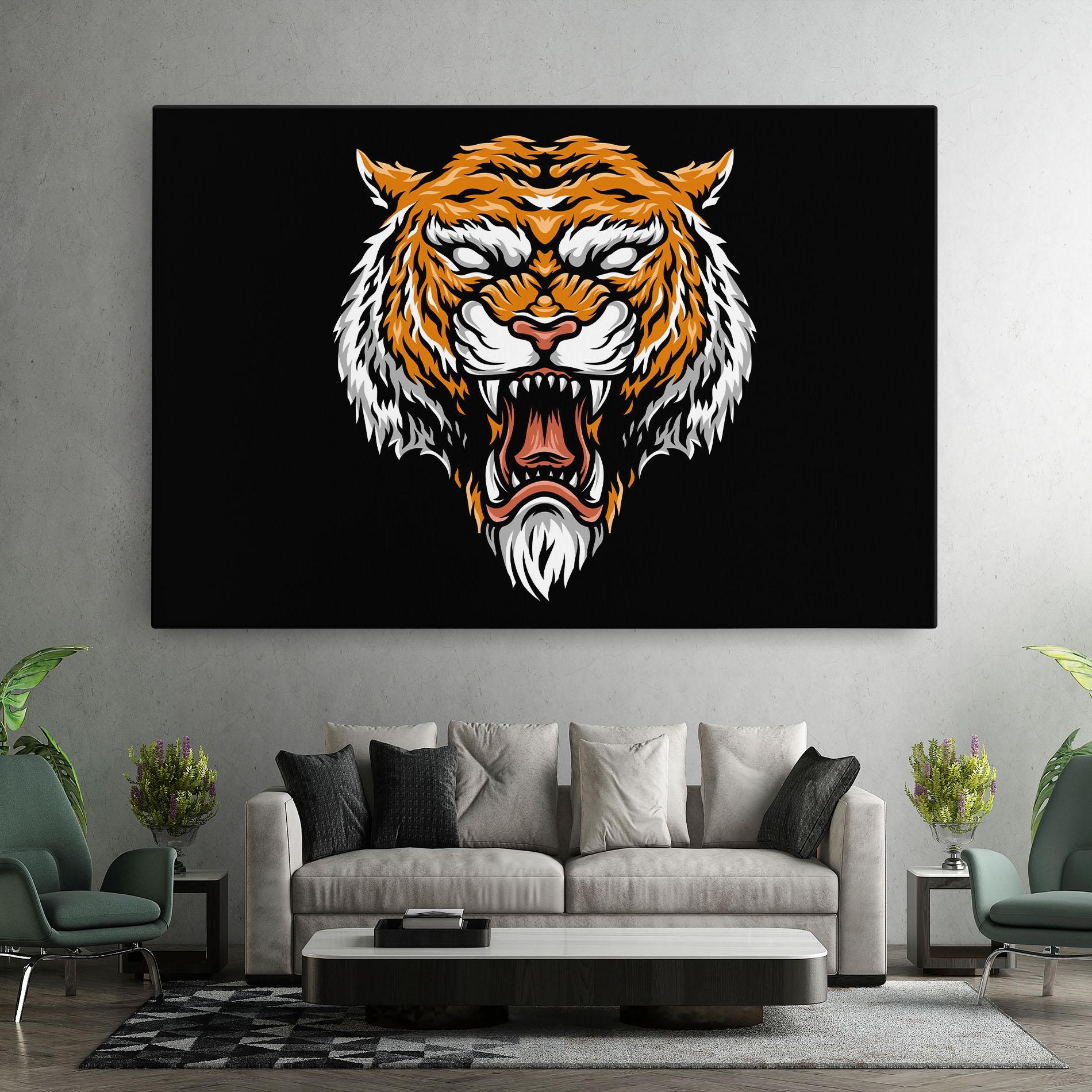 Leinwandbild Angry Orange Tiger mockup 7