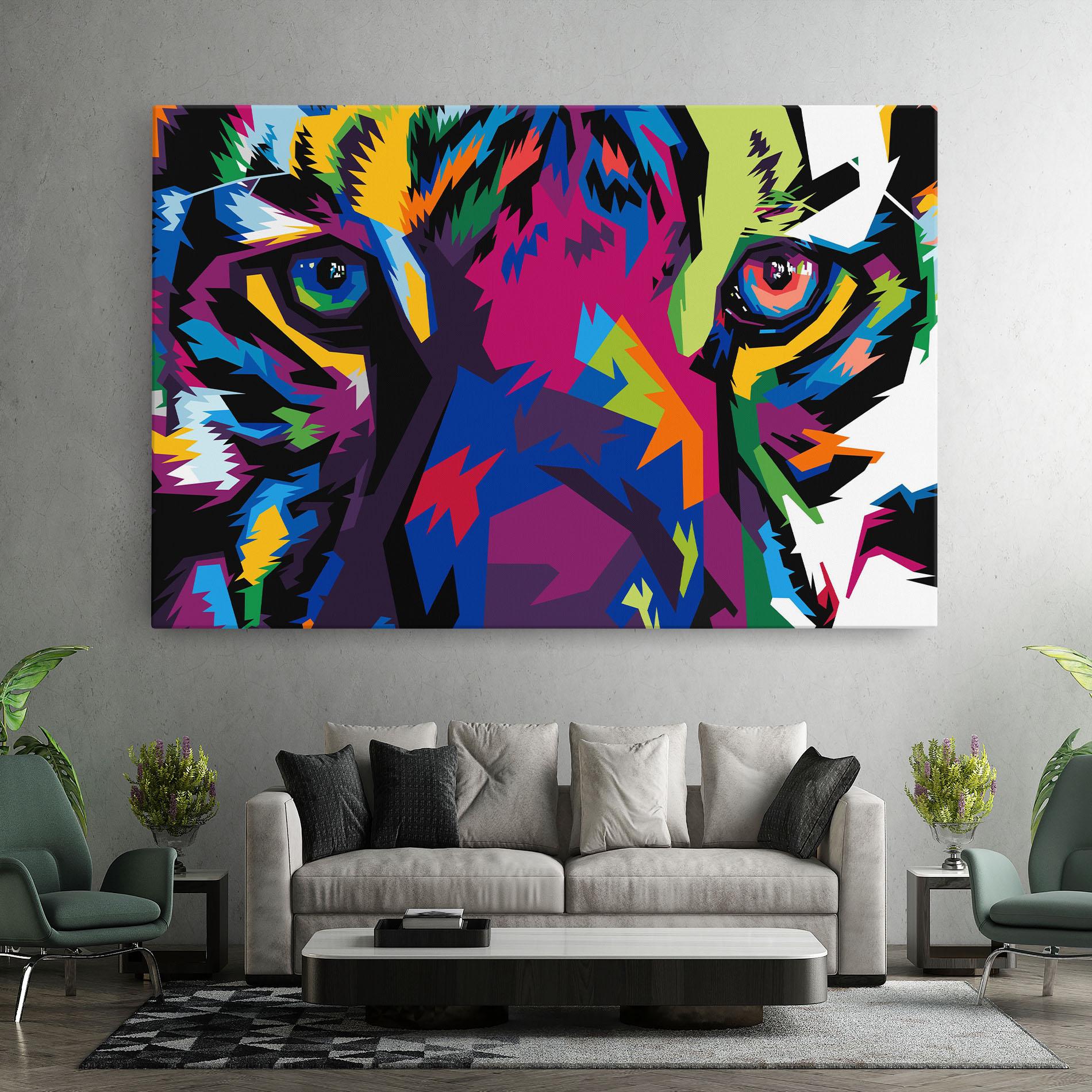 Leinwandbild Colourul Tiger Eyes mockup 7