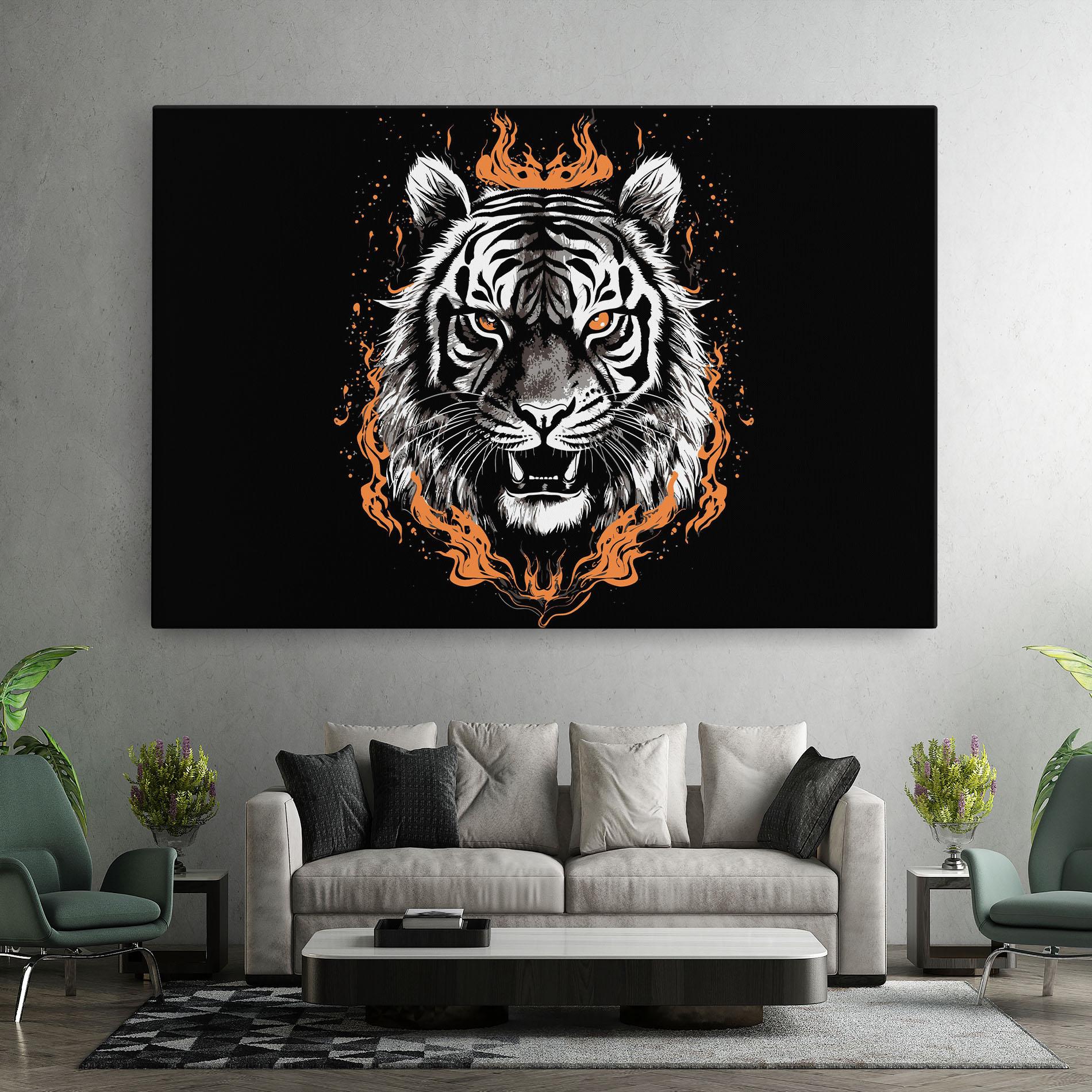 Leinwandbild Fire Tiger mockup 7