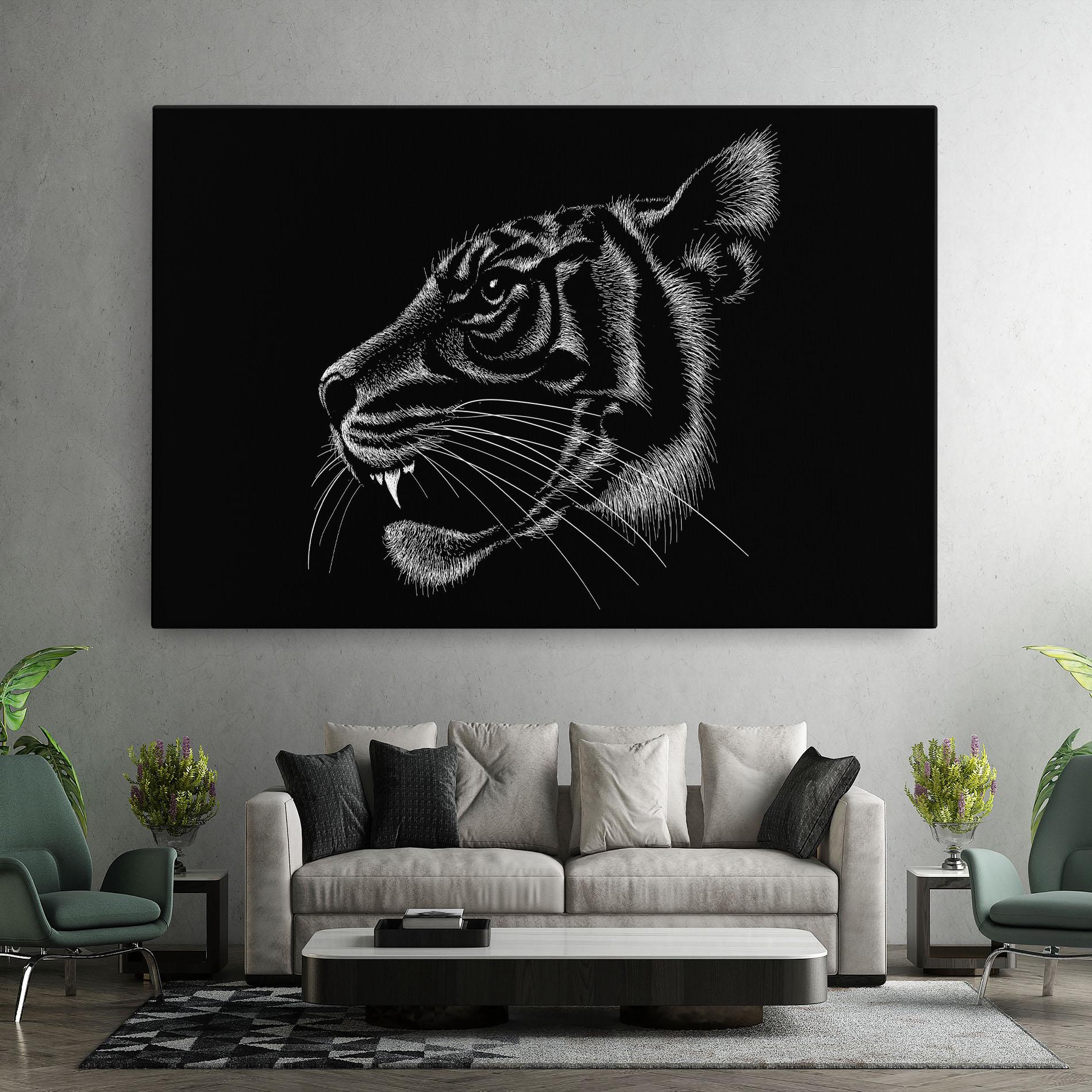 Leinwandbild Tiger White Head mockup 7