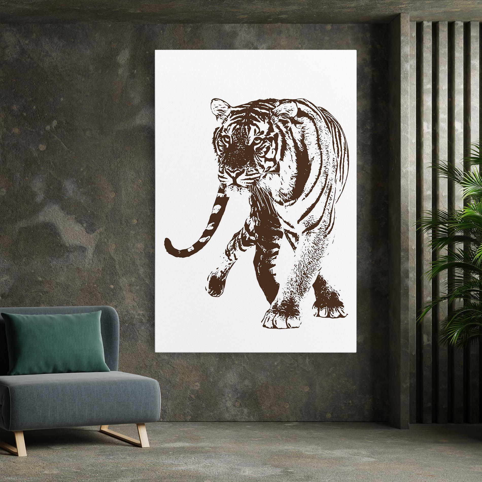 Leinwandbild Brown Line Tiger mockup 7