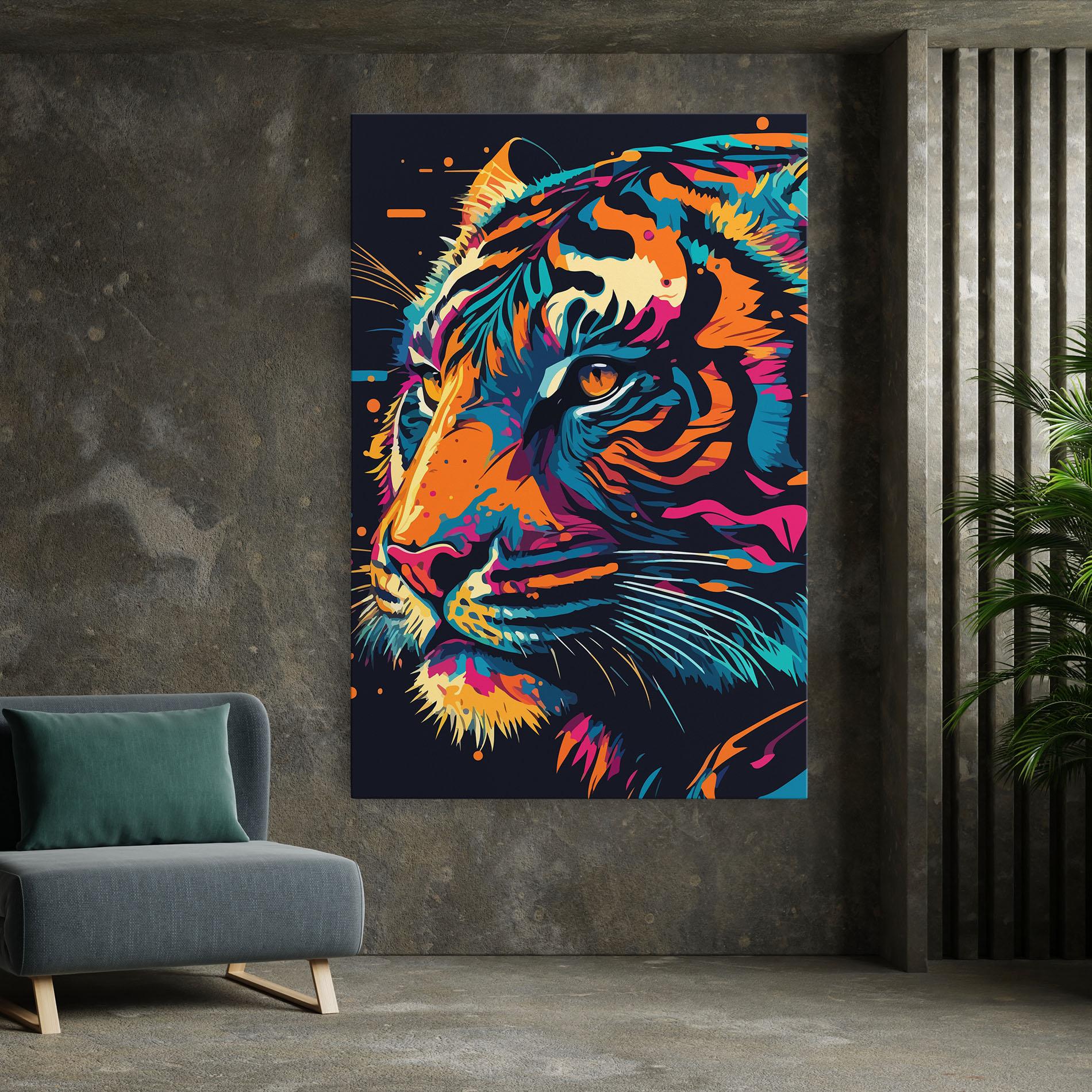 Leinwandbild Colorful Tiger mockup 7
