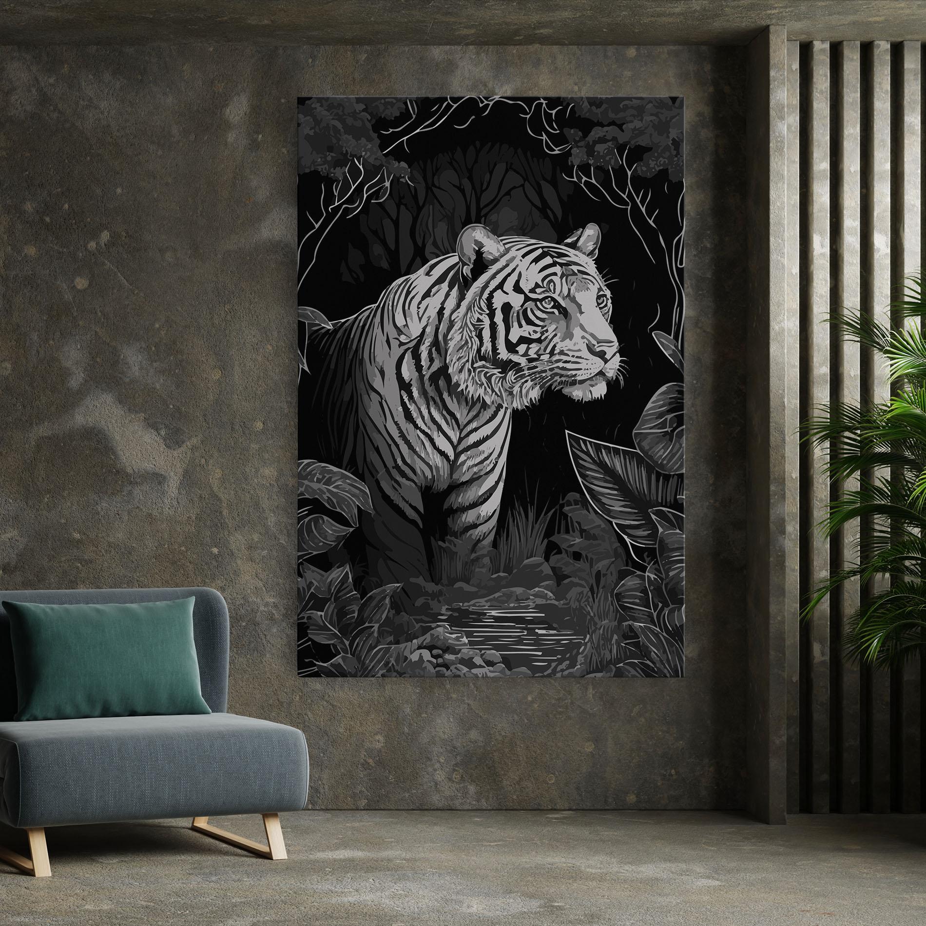 Leinwandbild Grey Tiger mockup 7
