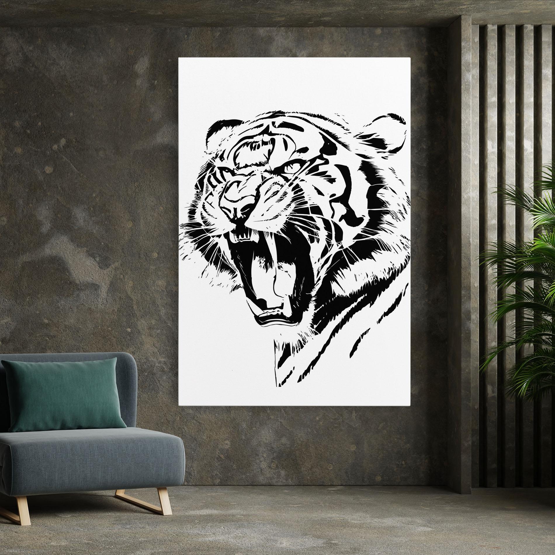 Leinwandbild Roaring Tiger mockup 7