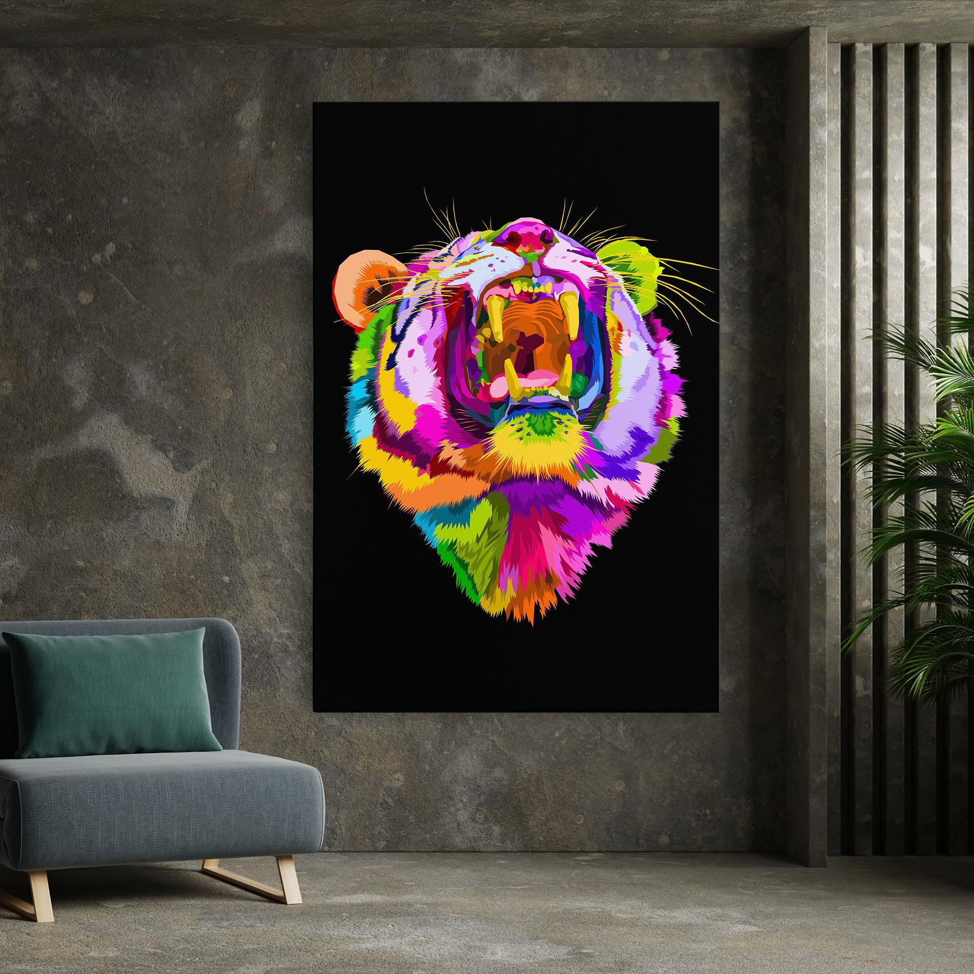 Leinwandbild Tiger Mix Color mockup 7