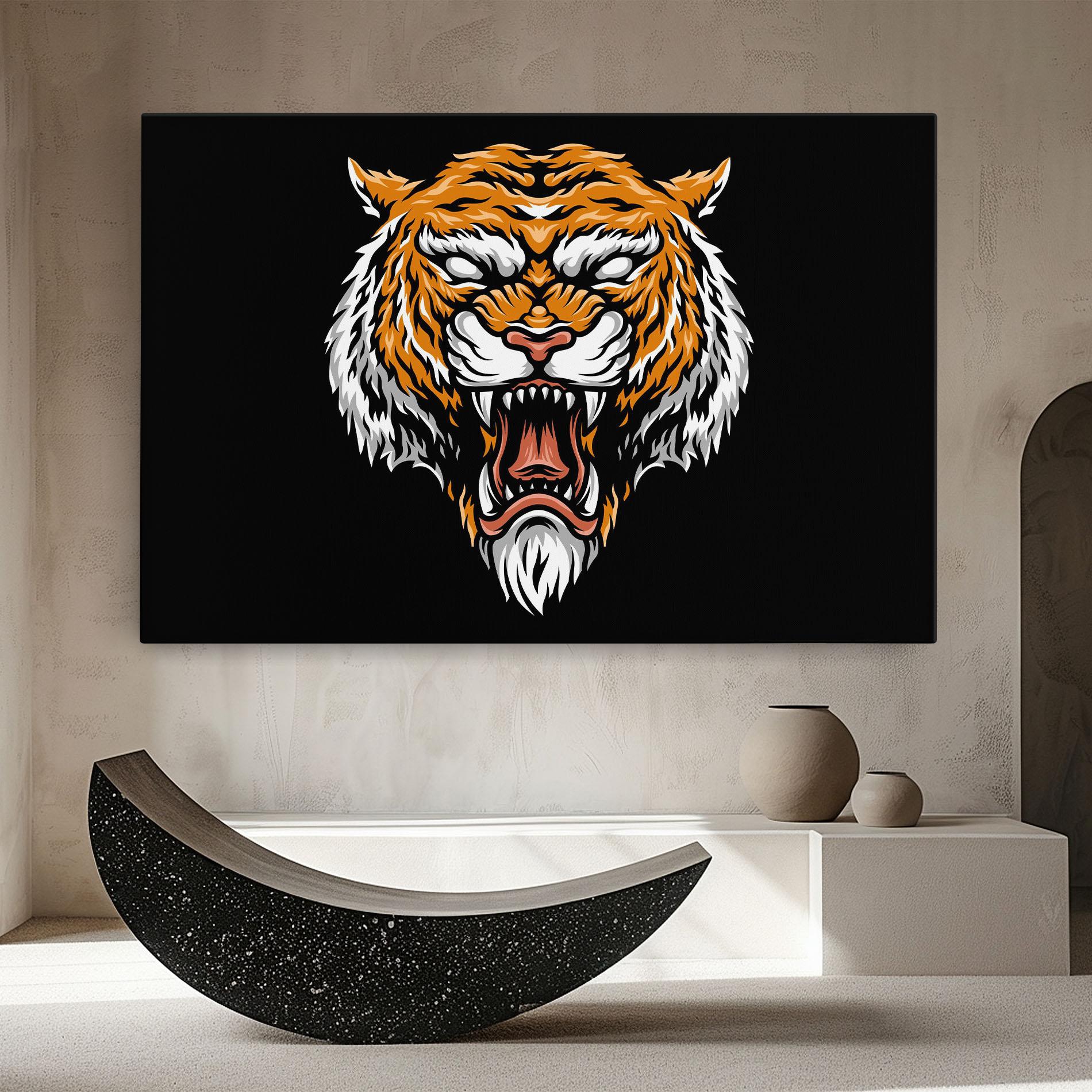 Leinwandbild Angry Orange Tiger mockup 8