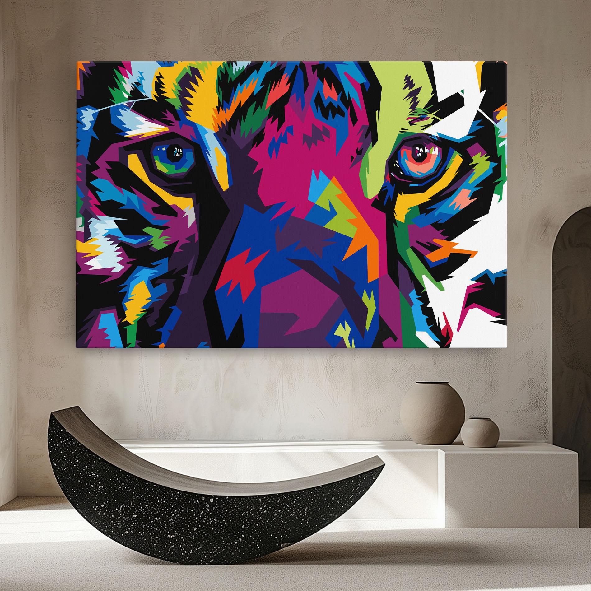 Leinwandbild Colourul Tiger Eyes mockup 8
