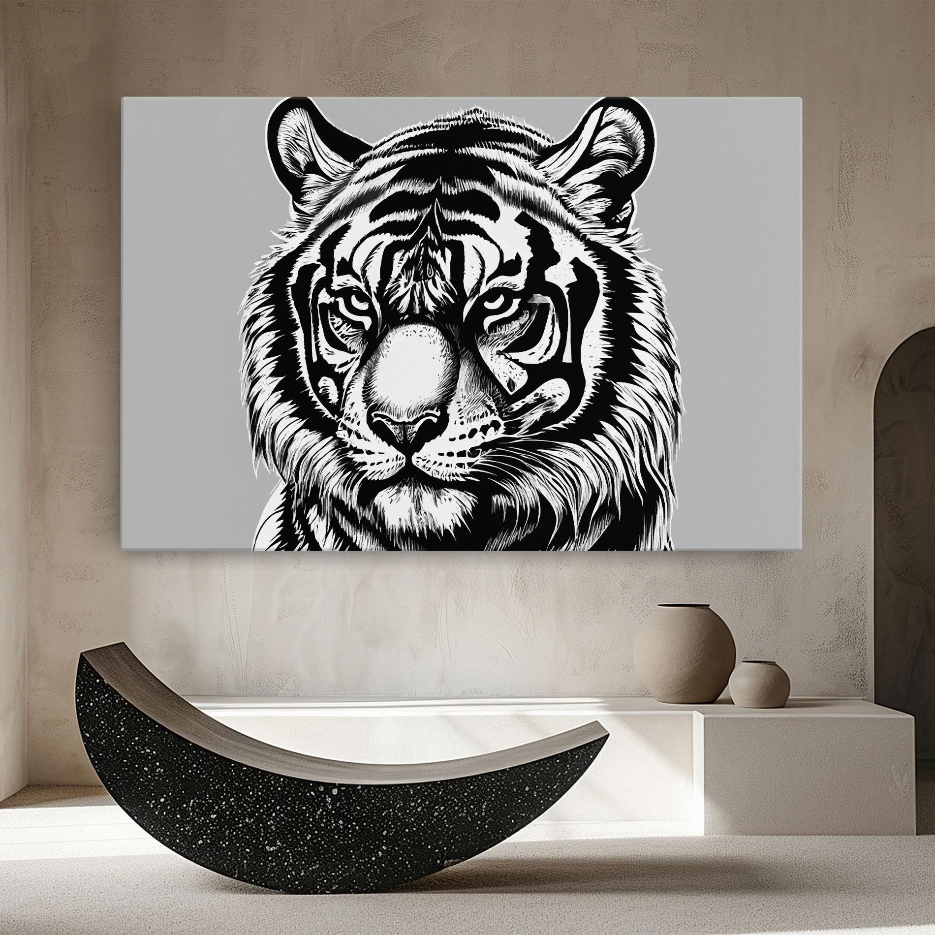 Leinwandbild White Tiger Grey mockup 8