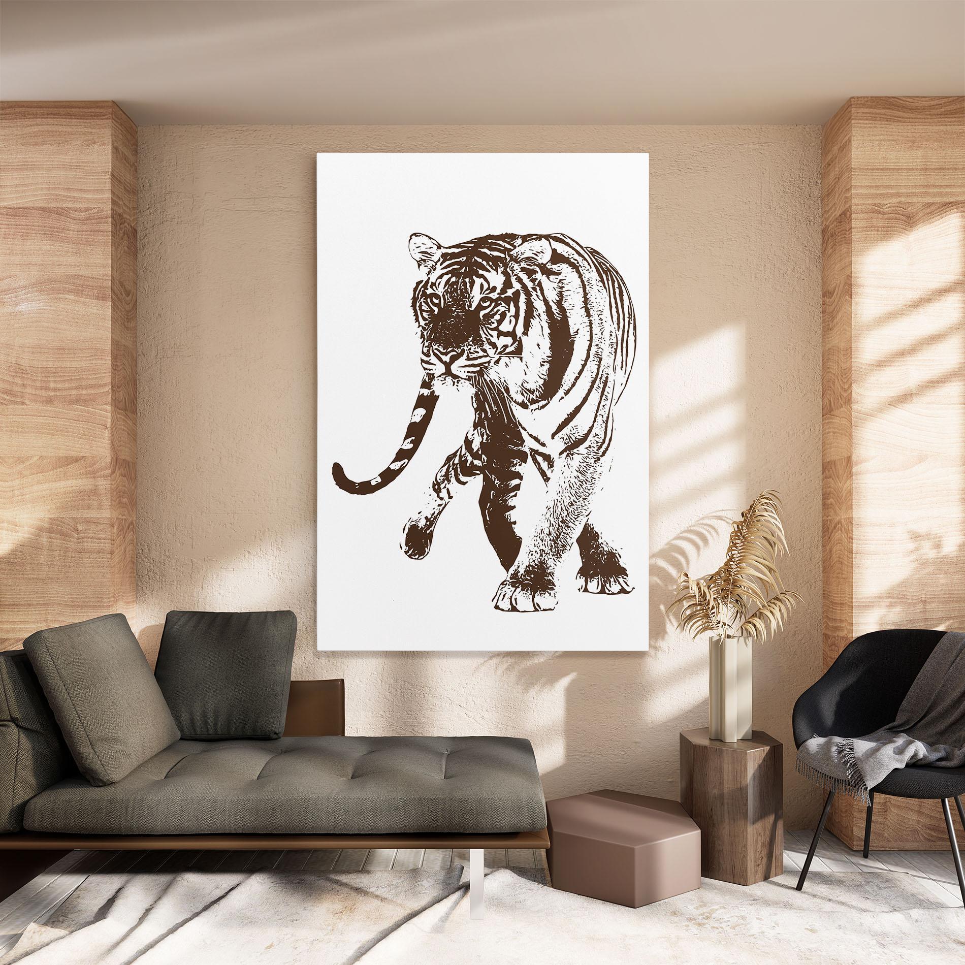 Leinwandbild Brown Line Tiger mockup 8