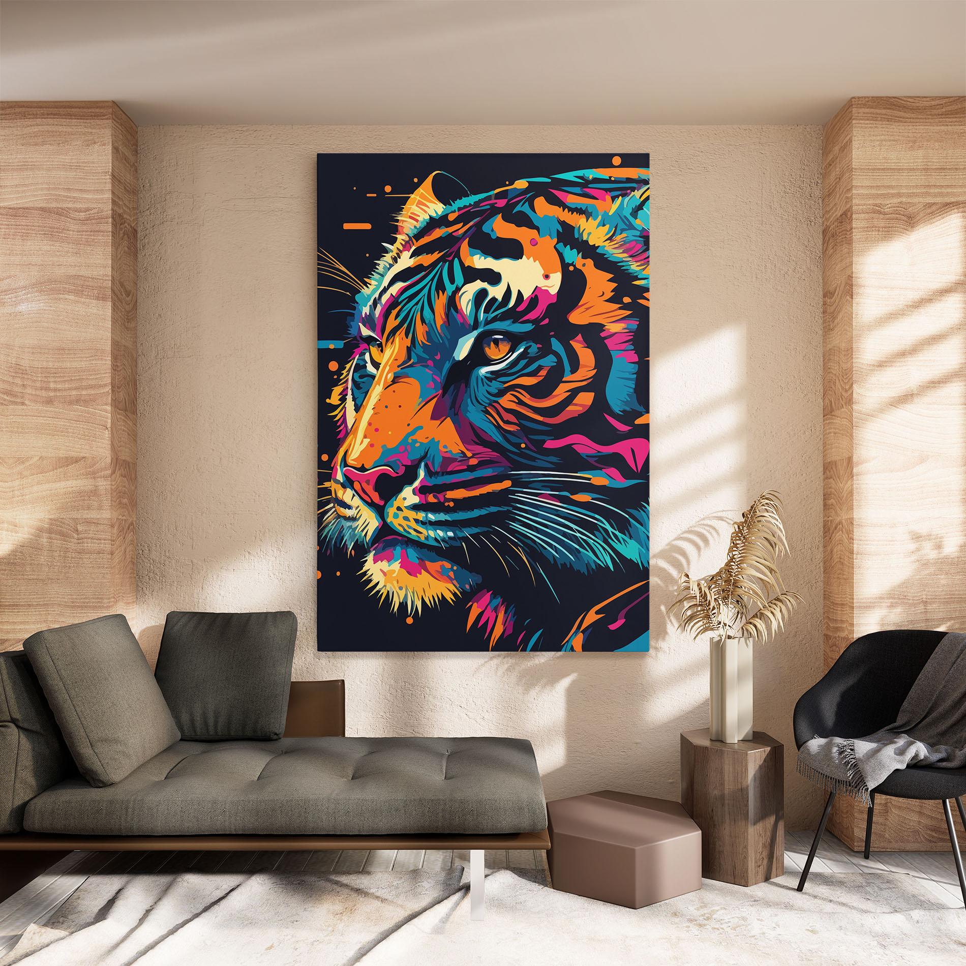 Leinwandbild Colorful Tiger mockup 8