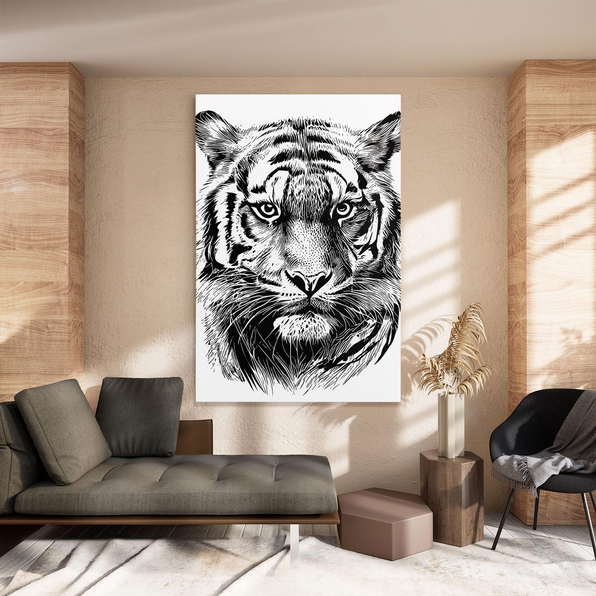 Leinwandbild Pretty Tiger Head mockup 8