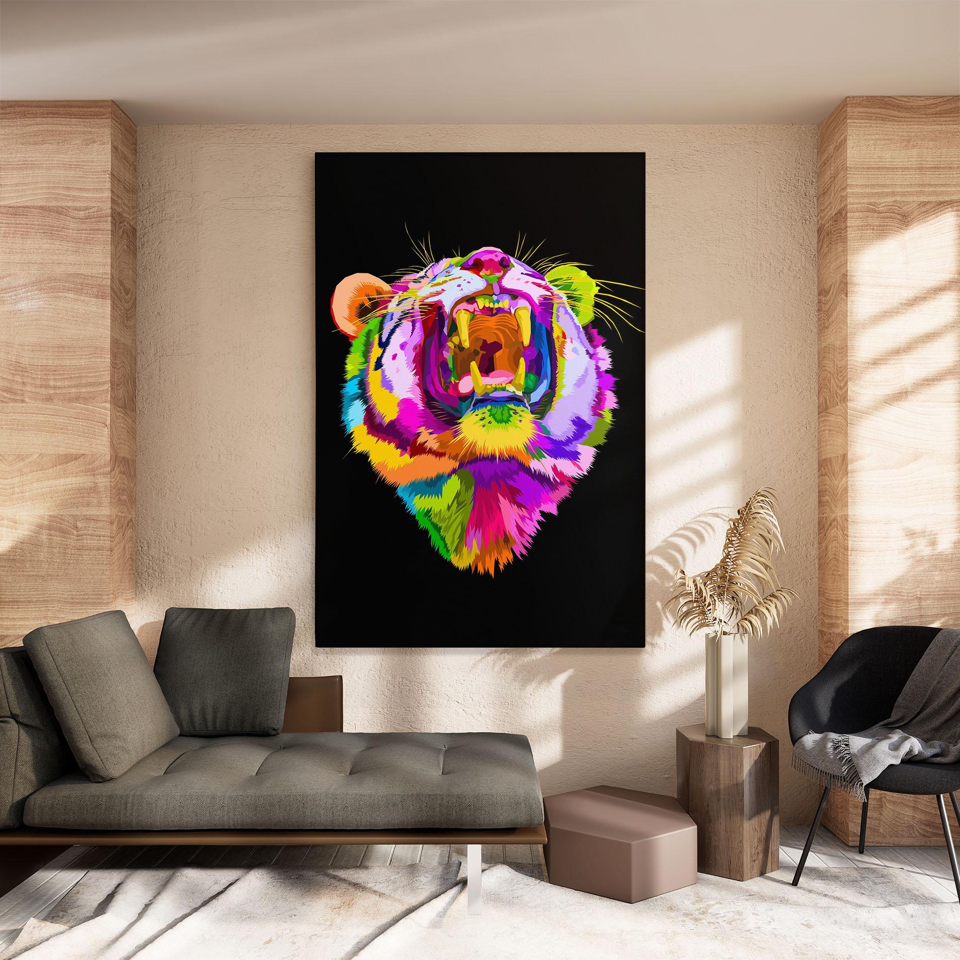 Leinwandbild Tiger Mix Color mockup 8