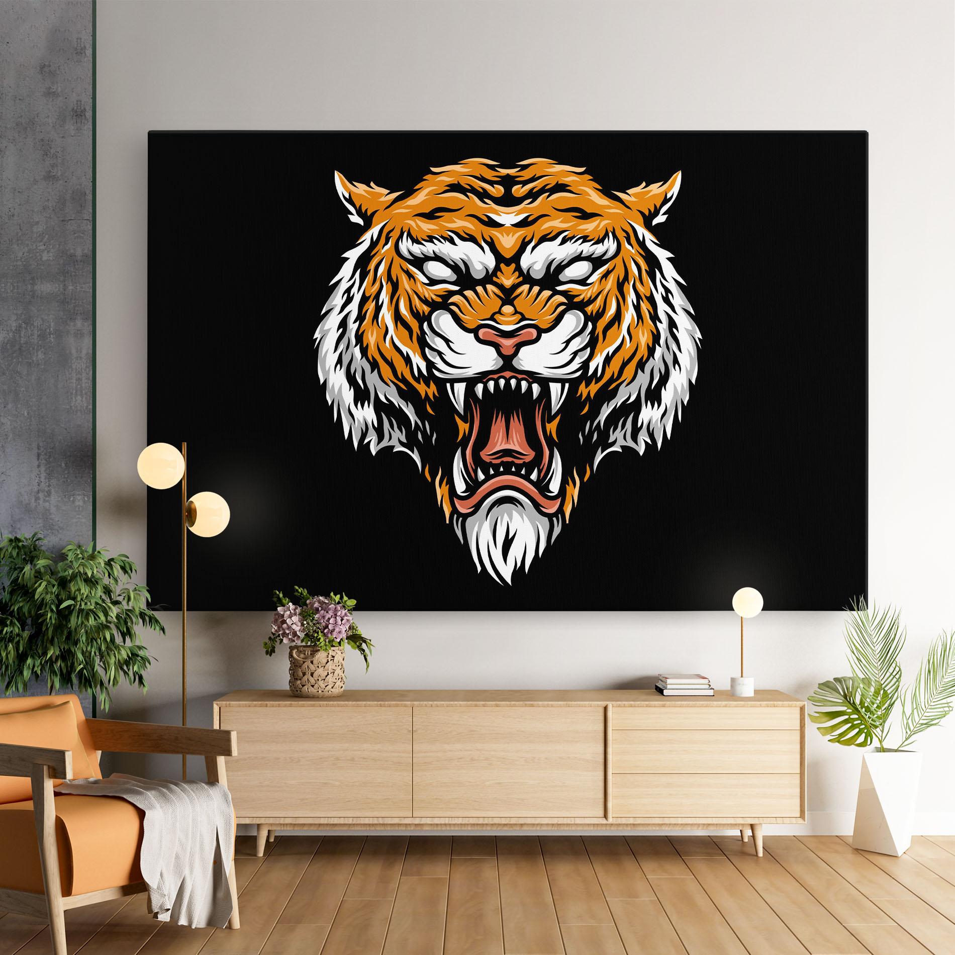 Leinwandbild Angry Orange Tiger mockup 9