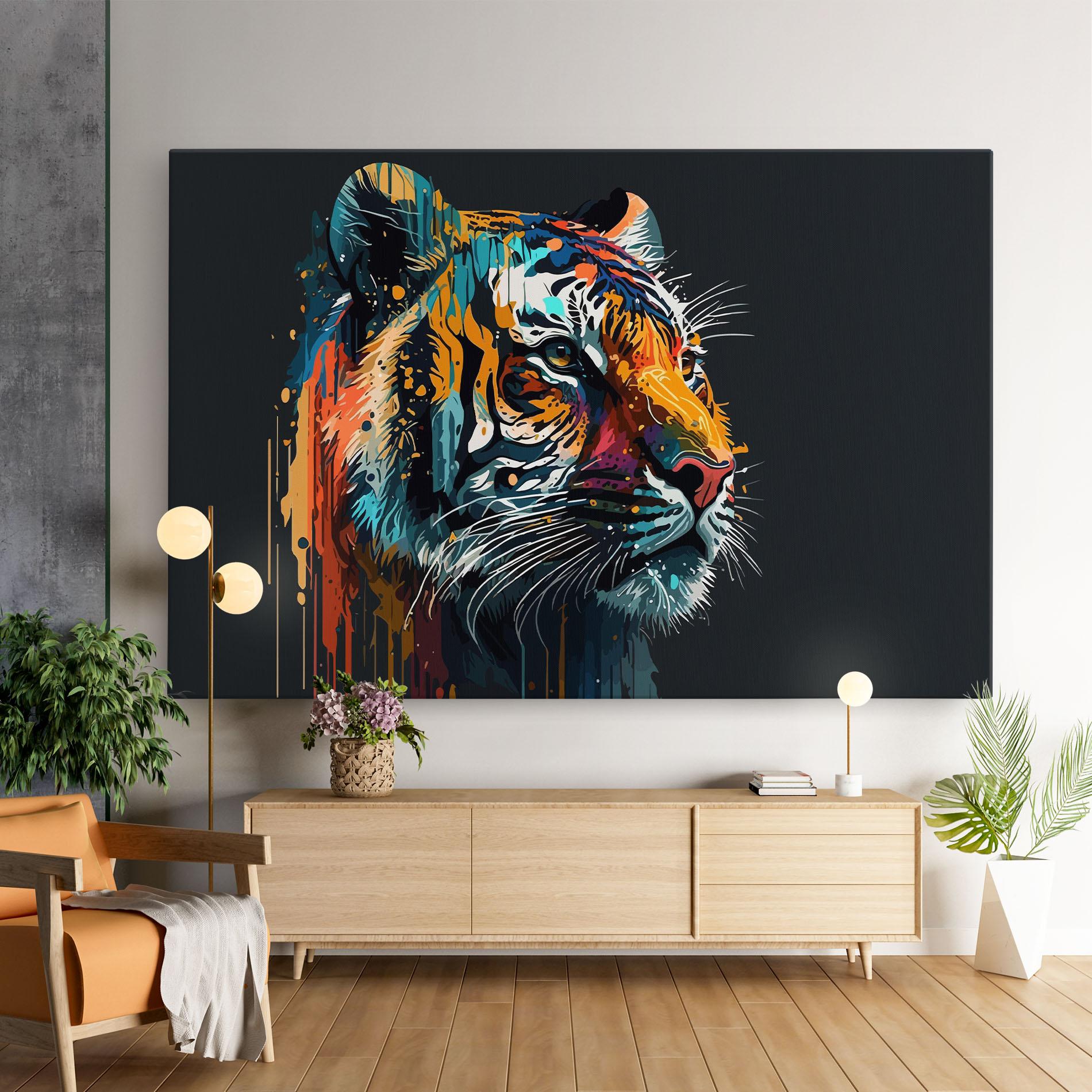 Leinwandbild Color Mix Tiger mockup 9