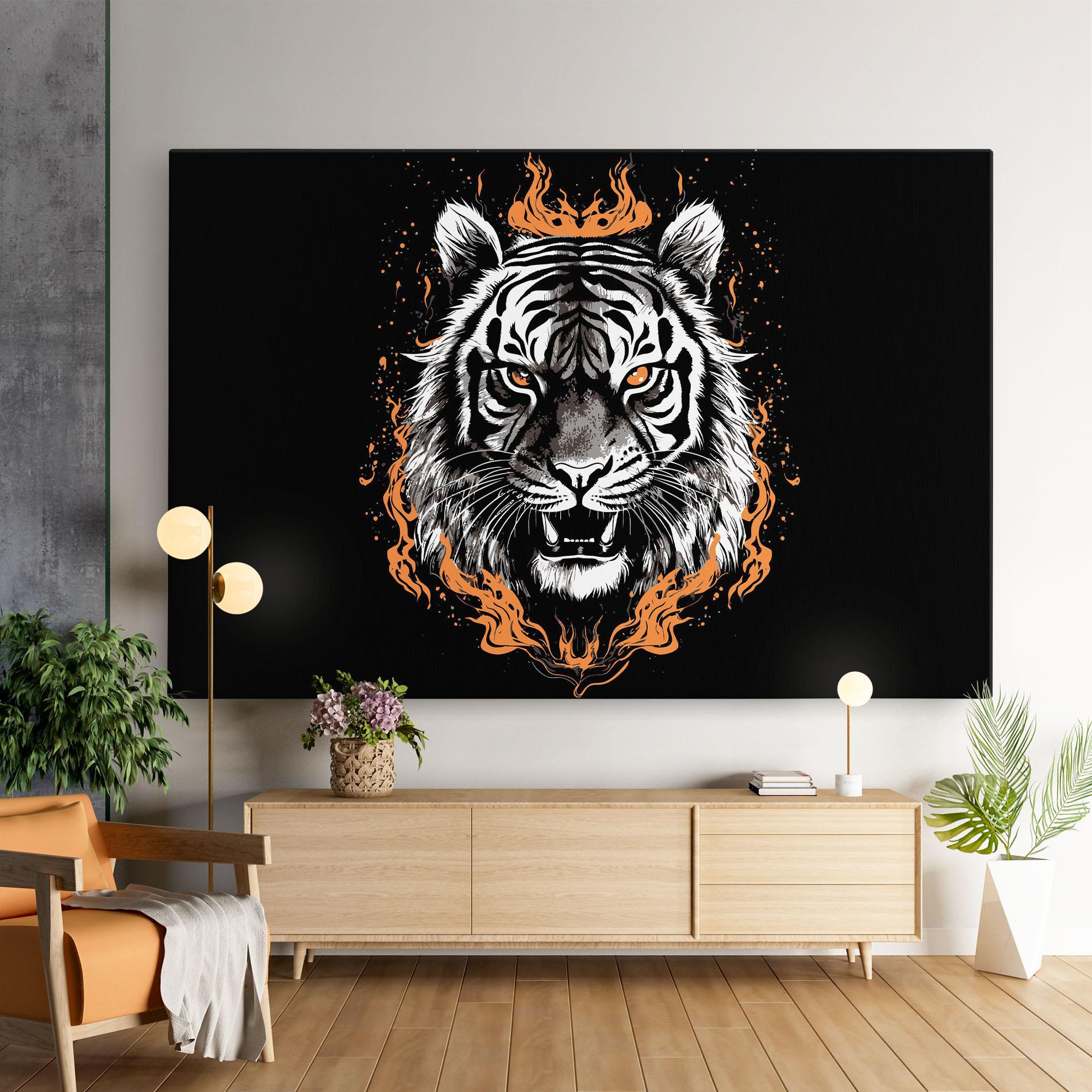 Leinwandbild Fire Tiger mockup 9