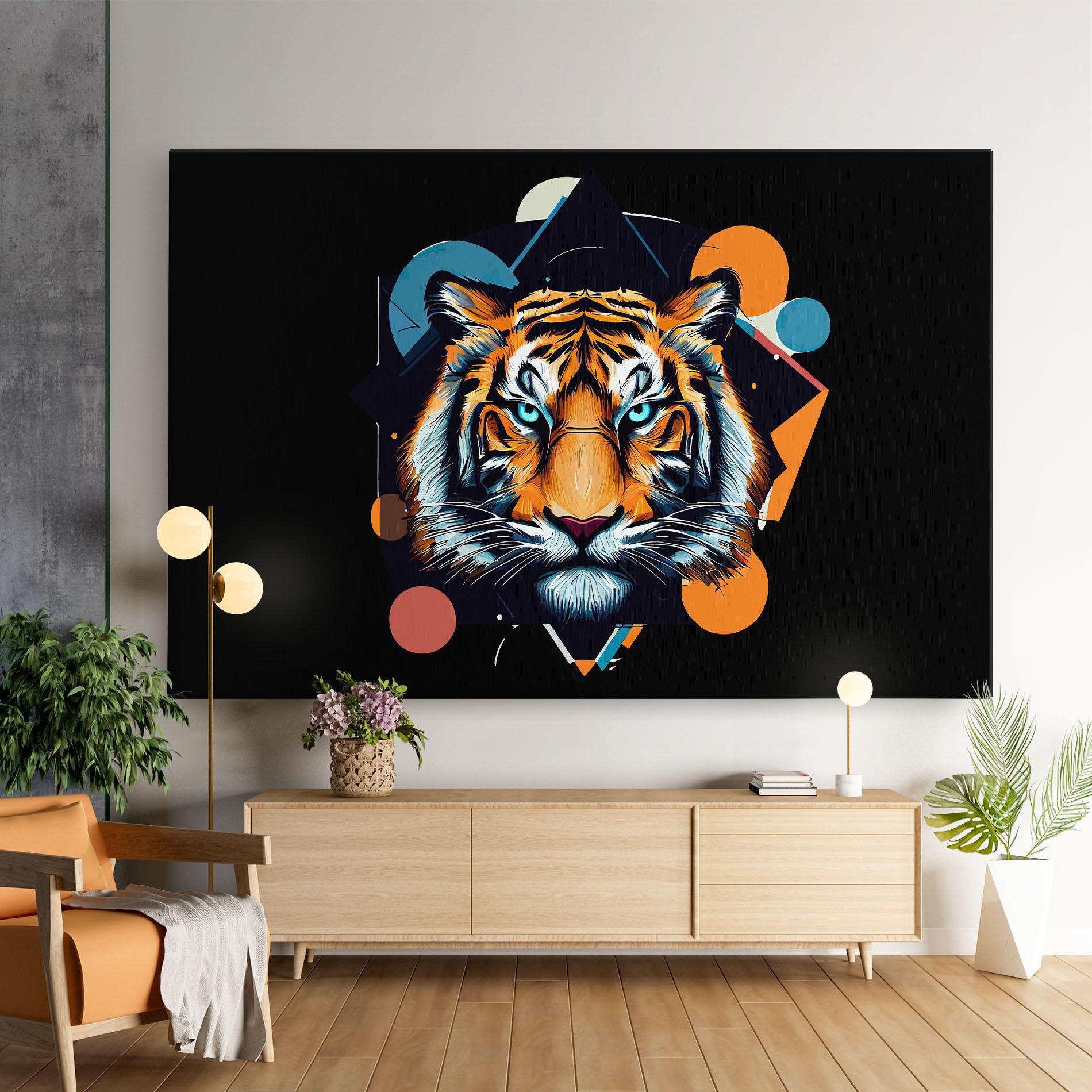Leinwandbild Geometric Tiger mockup 9