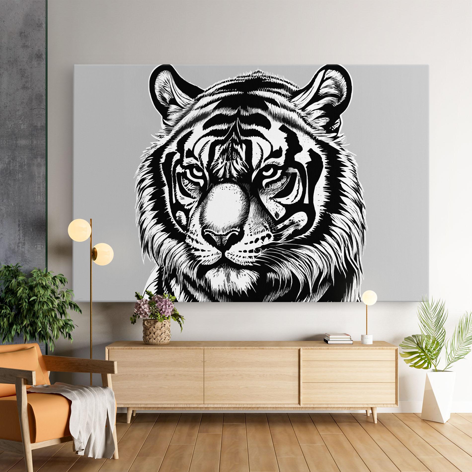 Leinwandbild White Tiger Grey mockup 9