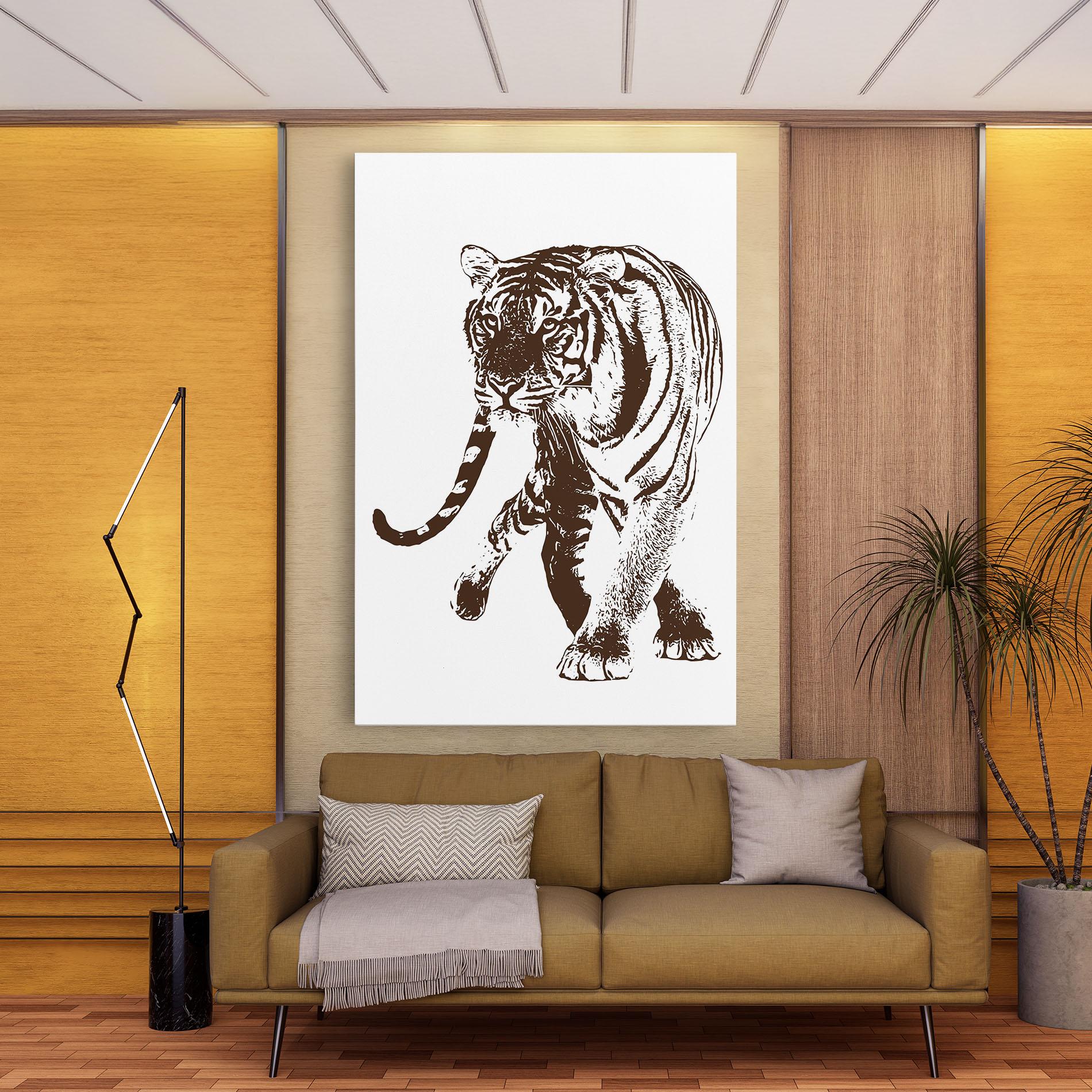 Leinwandbild Brown Line Tiger mockup 9