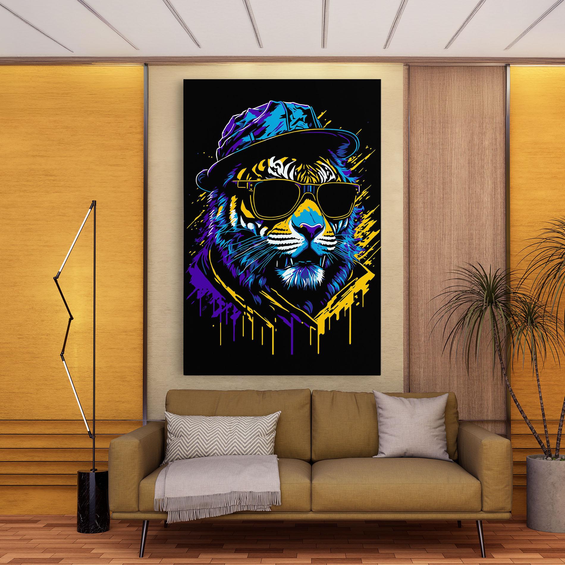 Leinwandbild Glasses Tiger mockup 9