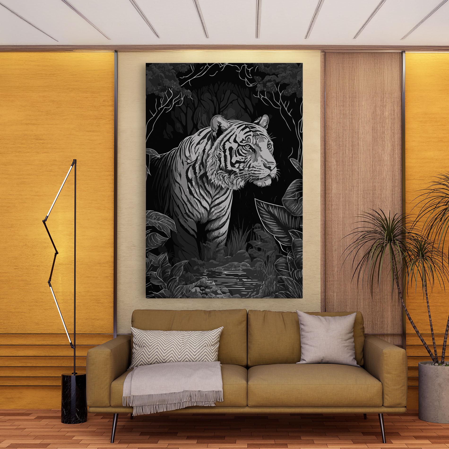 Leinwandbild Grey Tiger mockup 9