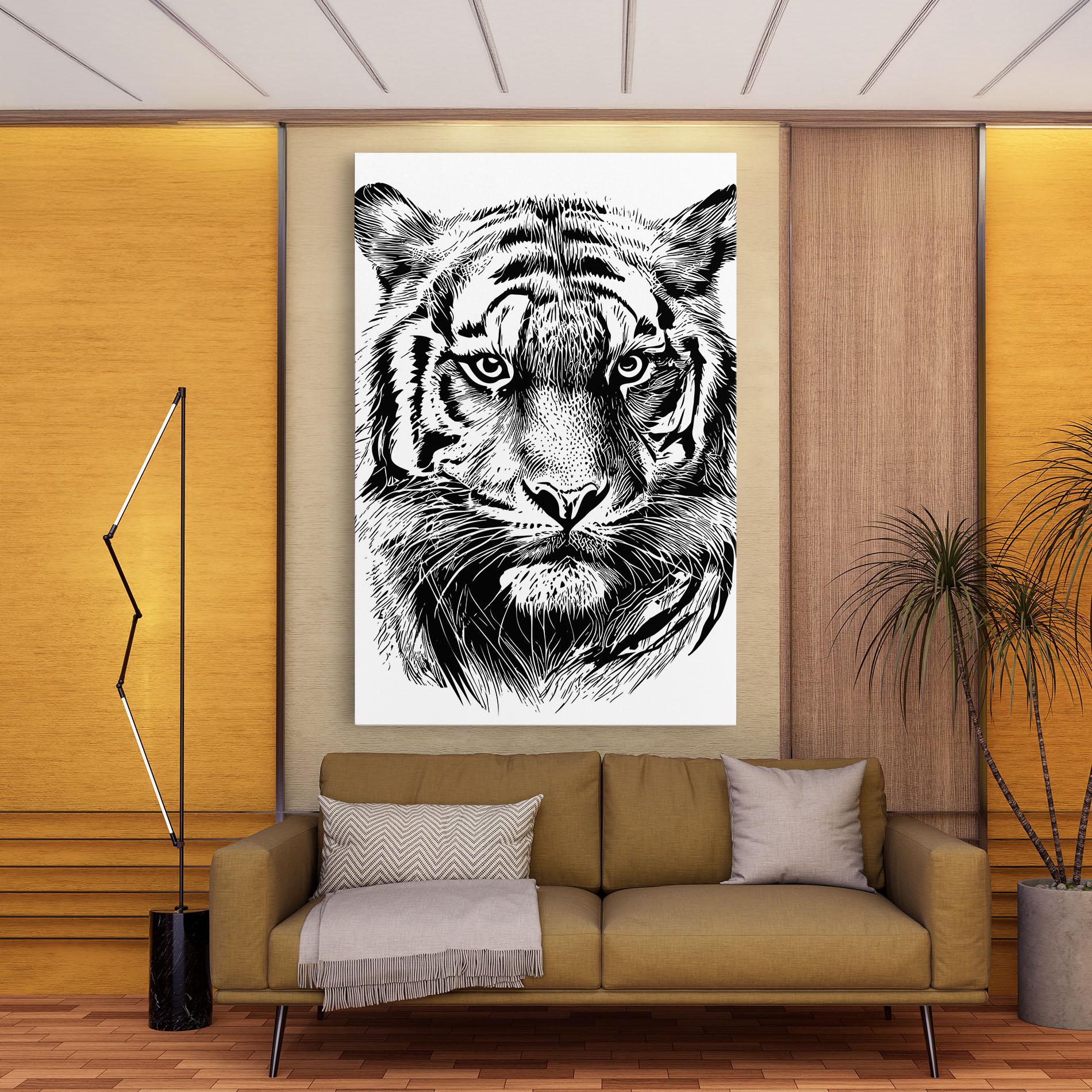 Leinwandbild Pretty Tiger Head mockup 9
