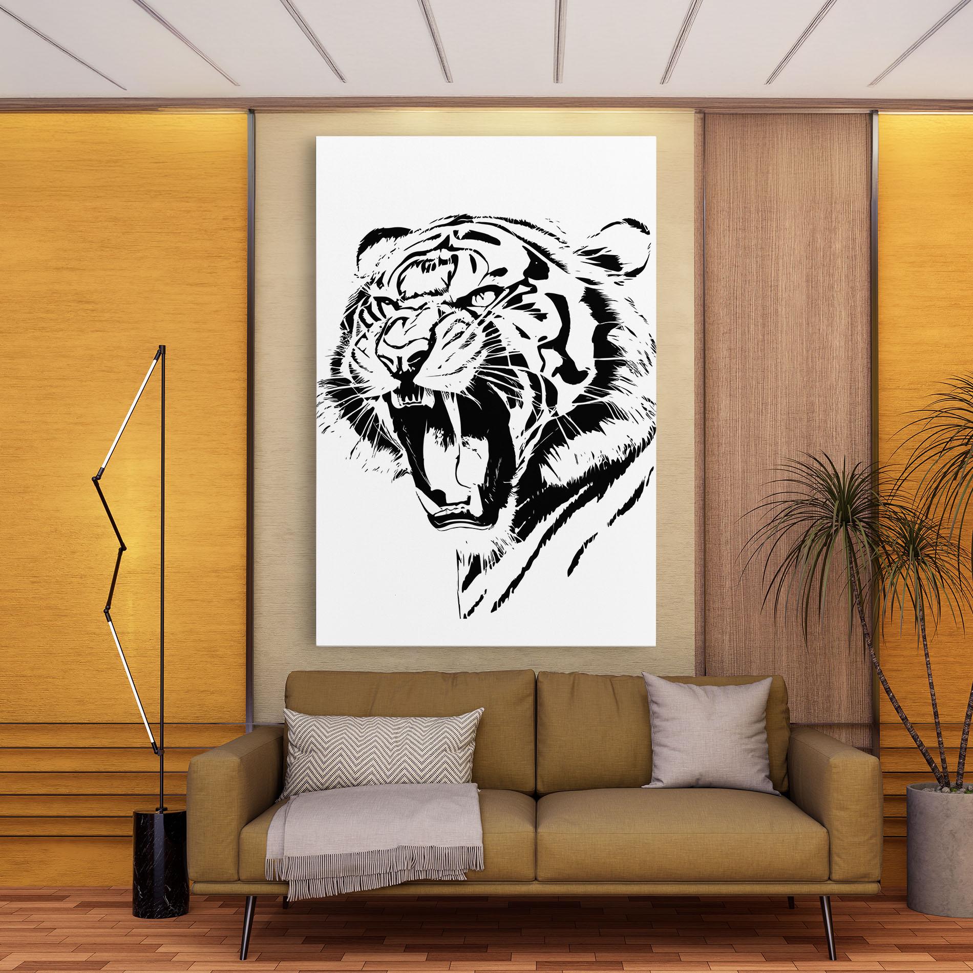 Leinwandbild Roaring Tiger mockup 9