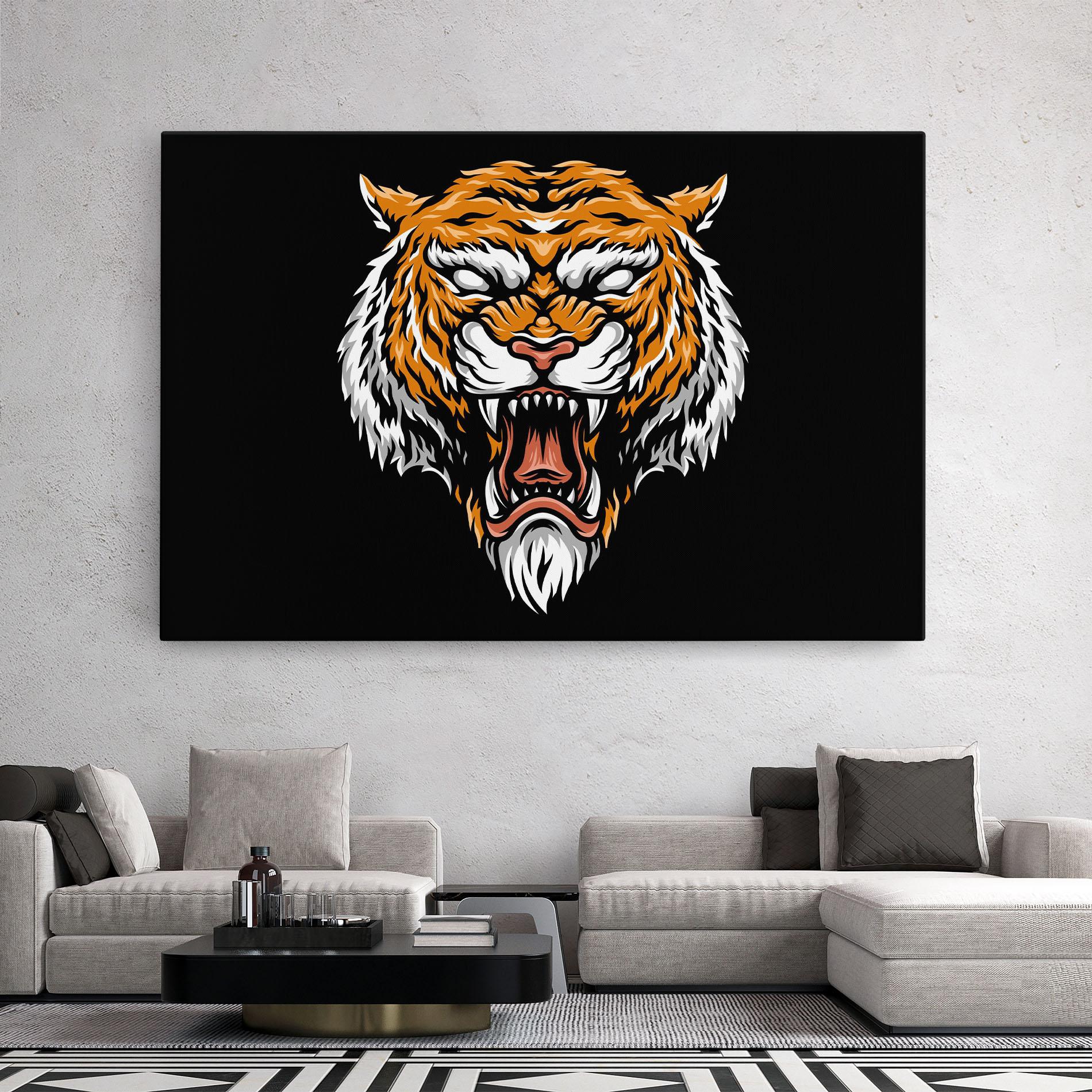 Leinwandbild Angry Orange Tiger mockup 2
