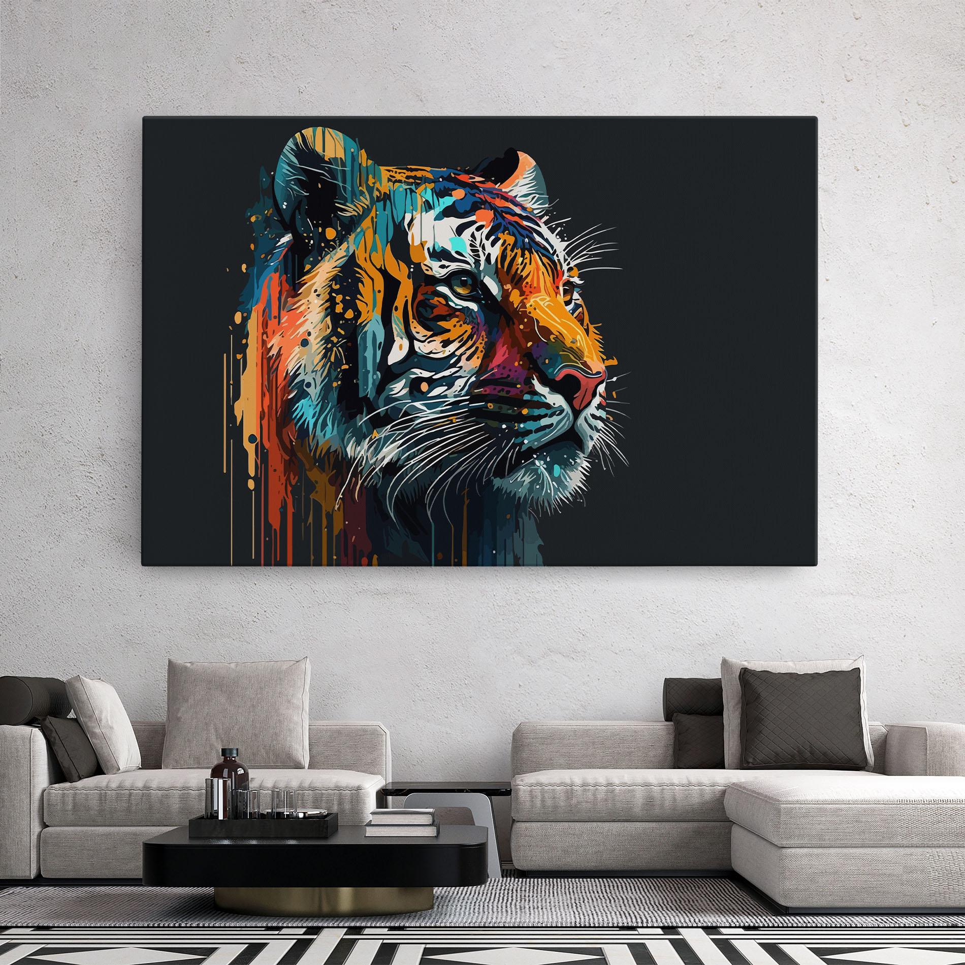 Leinwandbild Color Mix Tiger mockup 2