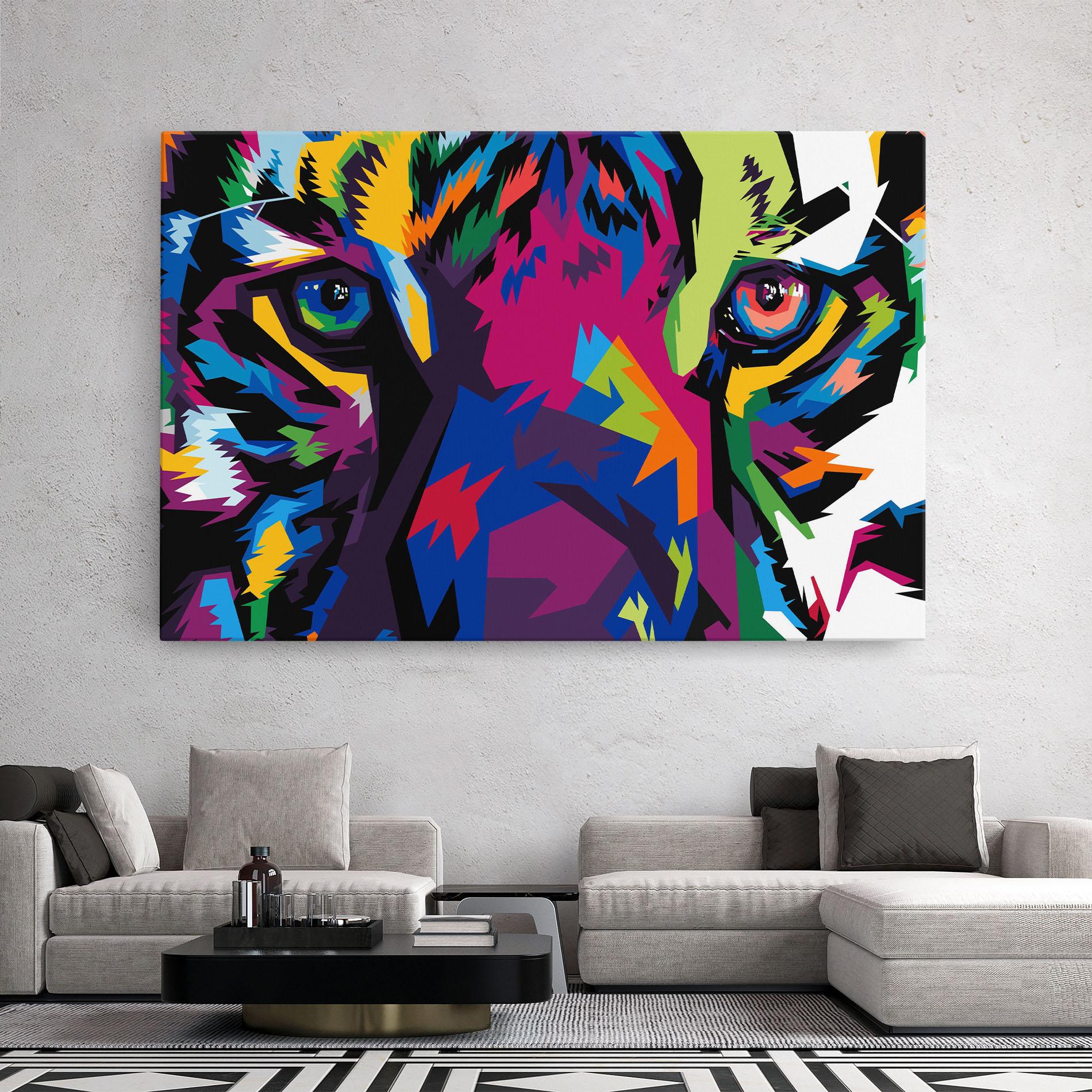 Leinwandbild Colourul Tiger Eyes mockup 2