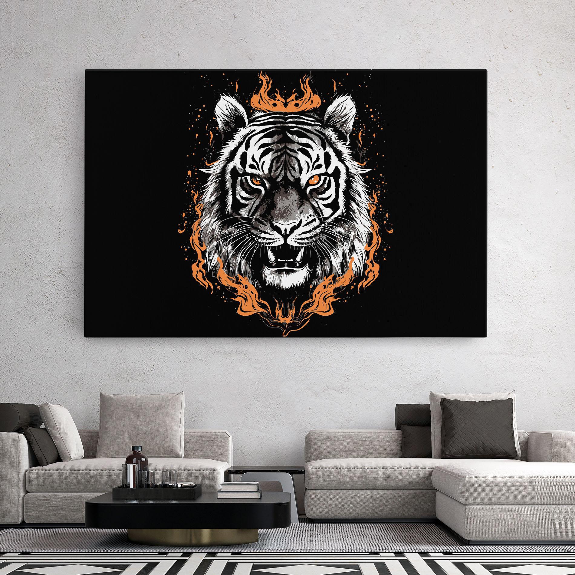 Leinwandbild Fire Tiger mockup 2