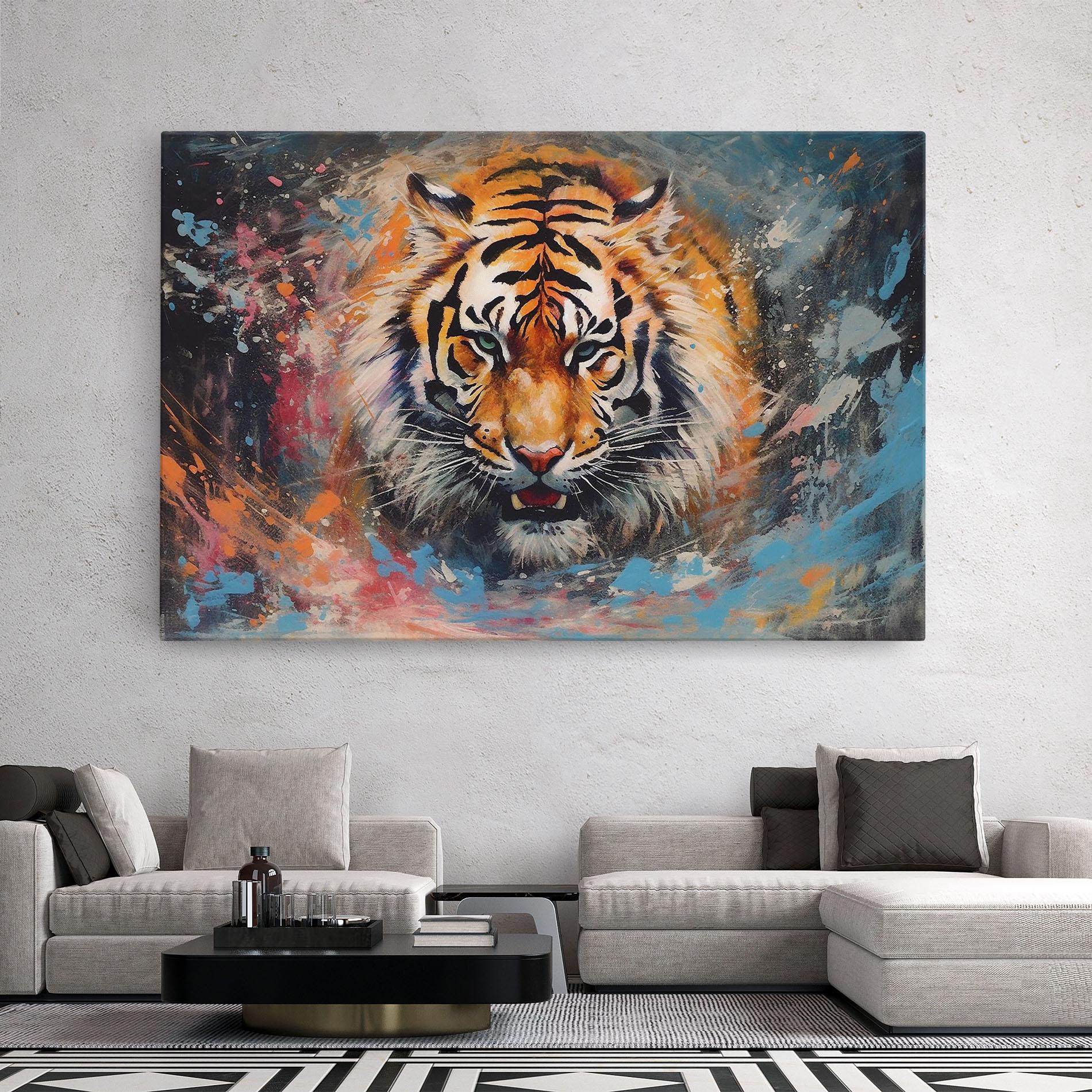 Leinwandbild Orange Tiger Painting mockup 2