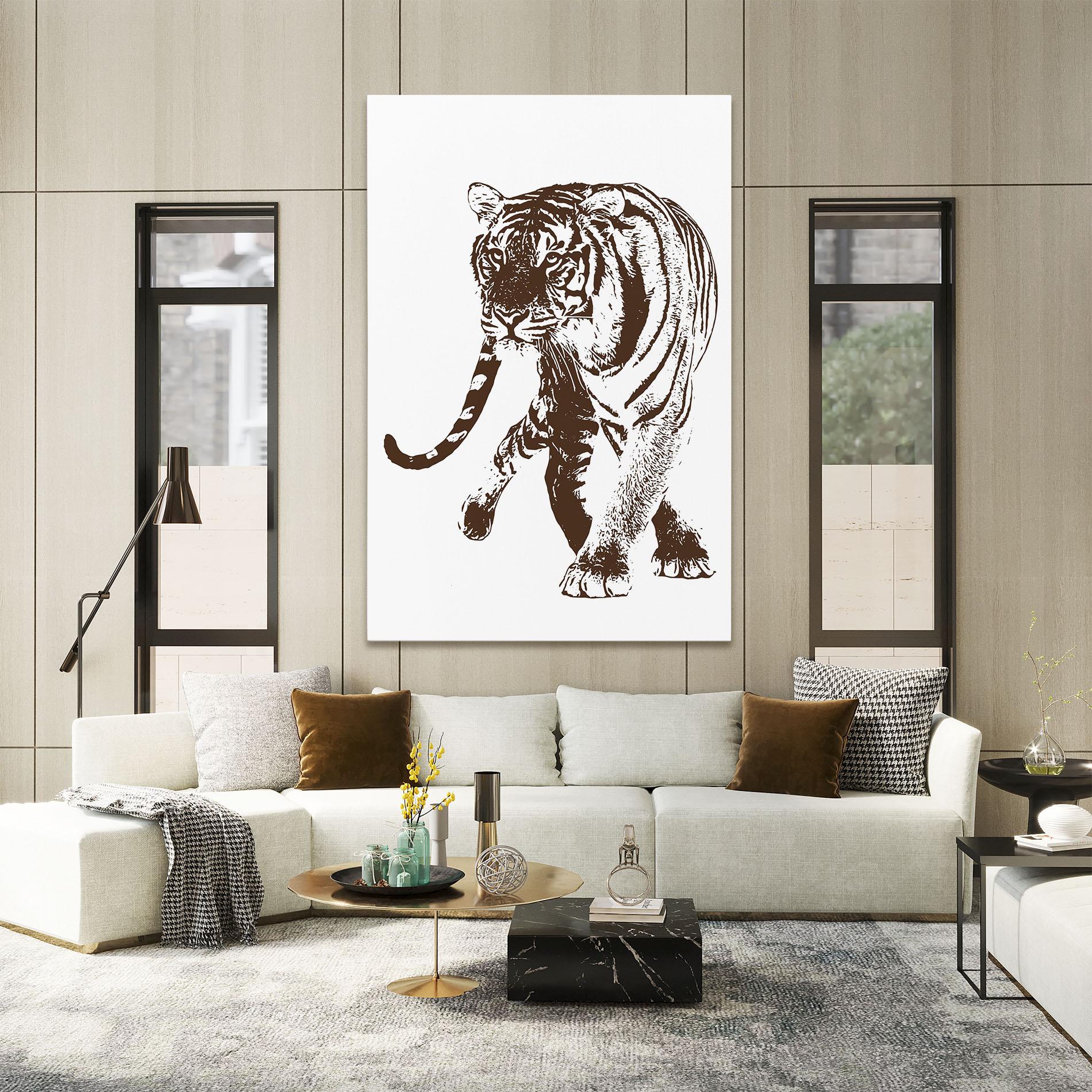 Leinwandbild Brown Line Tiger mockup 2
