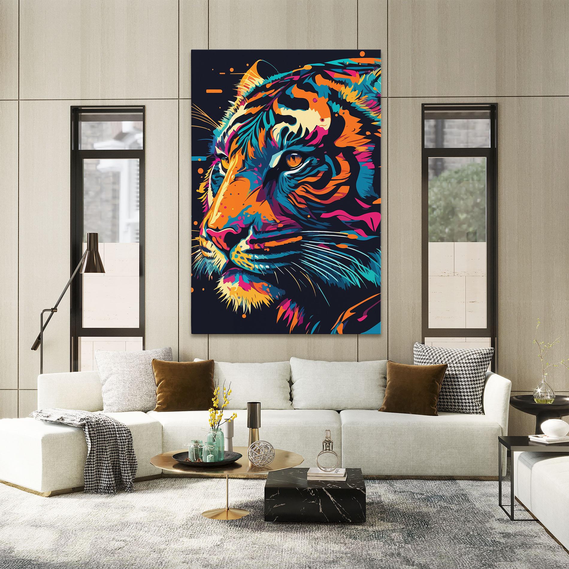 Leinwandbild Colorful Tiger mockup 2