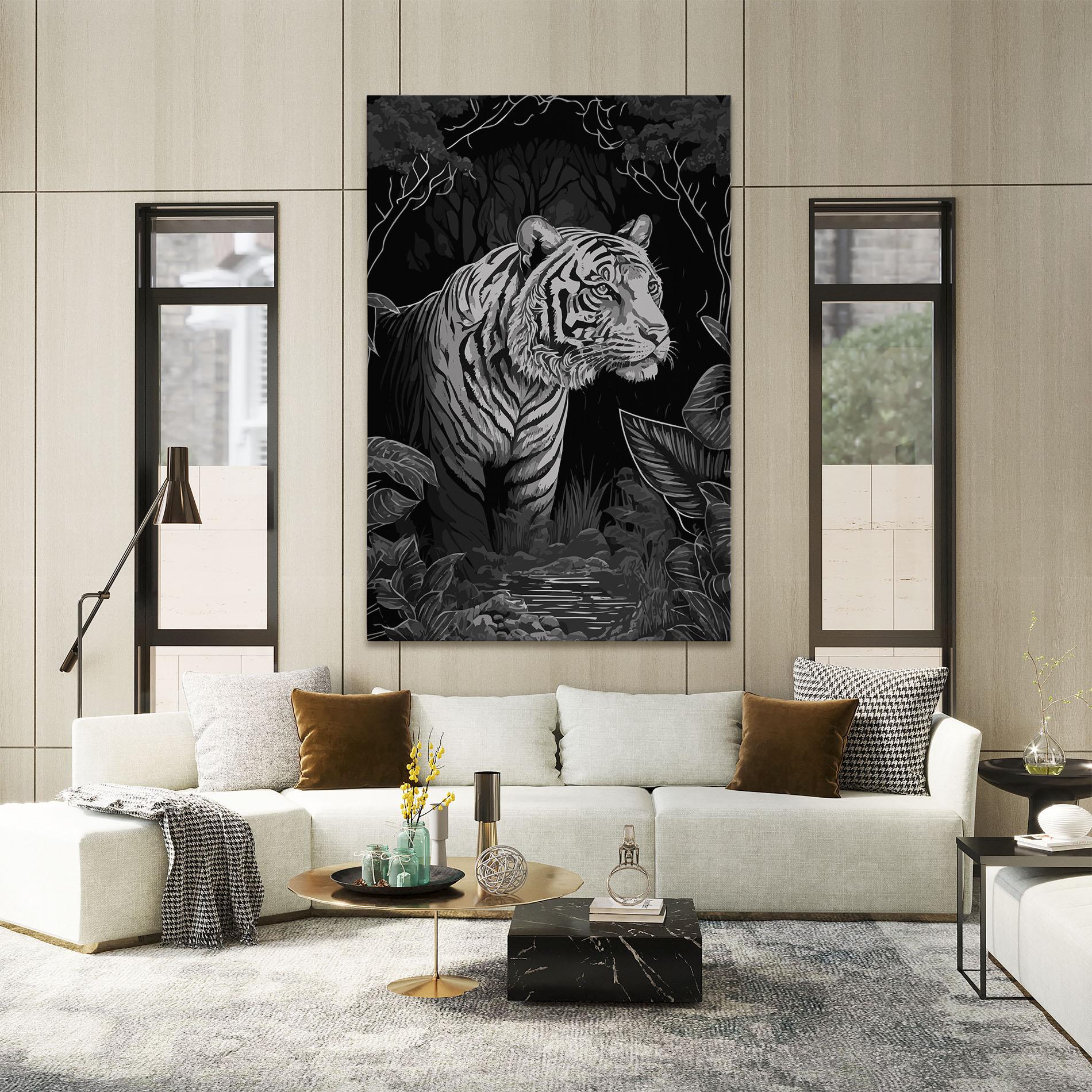 Leinwandbild Grey Tiger mockup 2