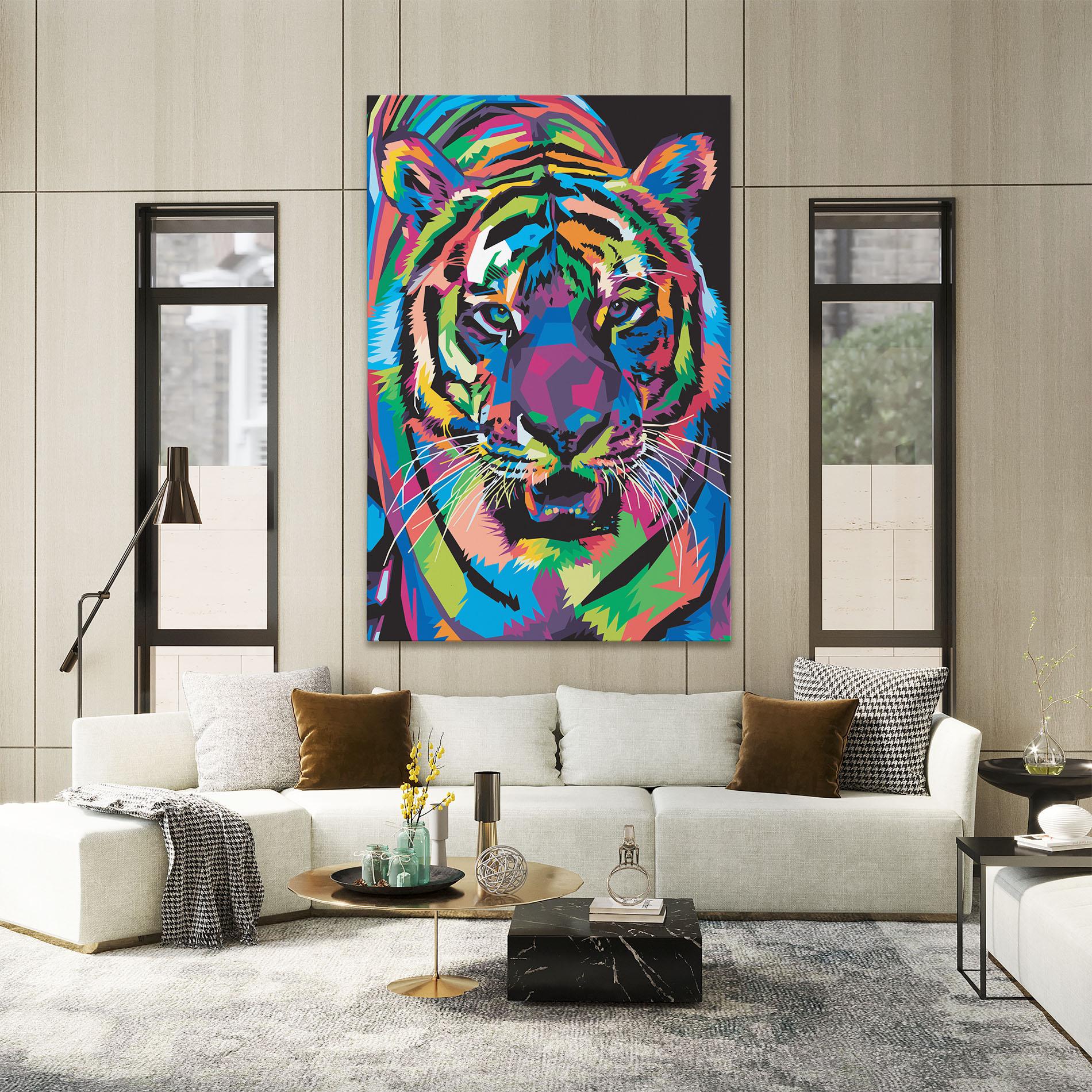 Leinwandbild Mix Color Tiger mockup 2