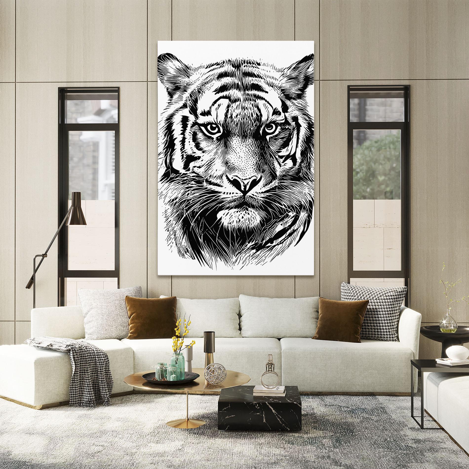 Leinwandbild Pretty Tiger Head mockup 2