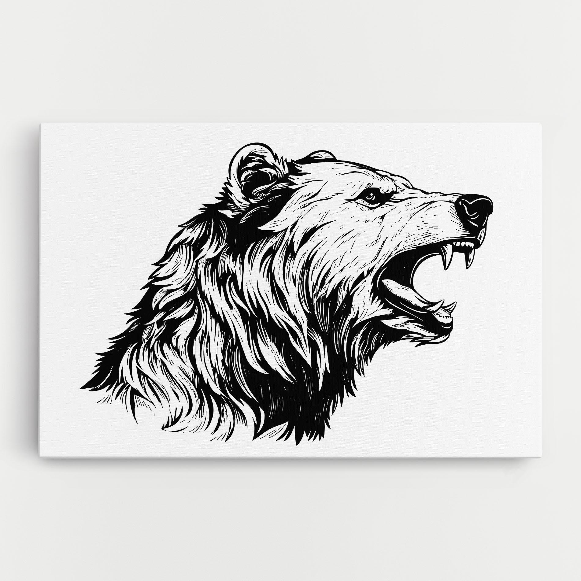 Leinwandbild Angry Bear mockup 0