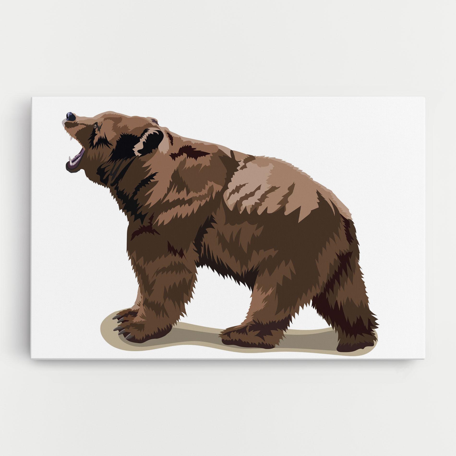 Leinwandbild Angry Walking Bear mockup 0