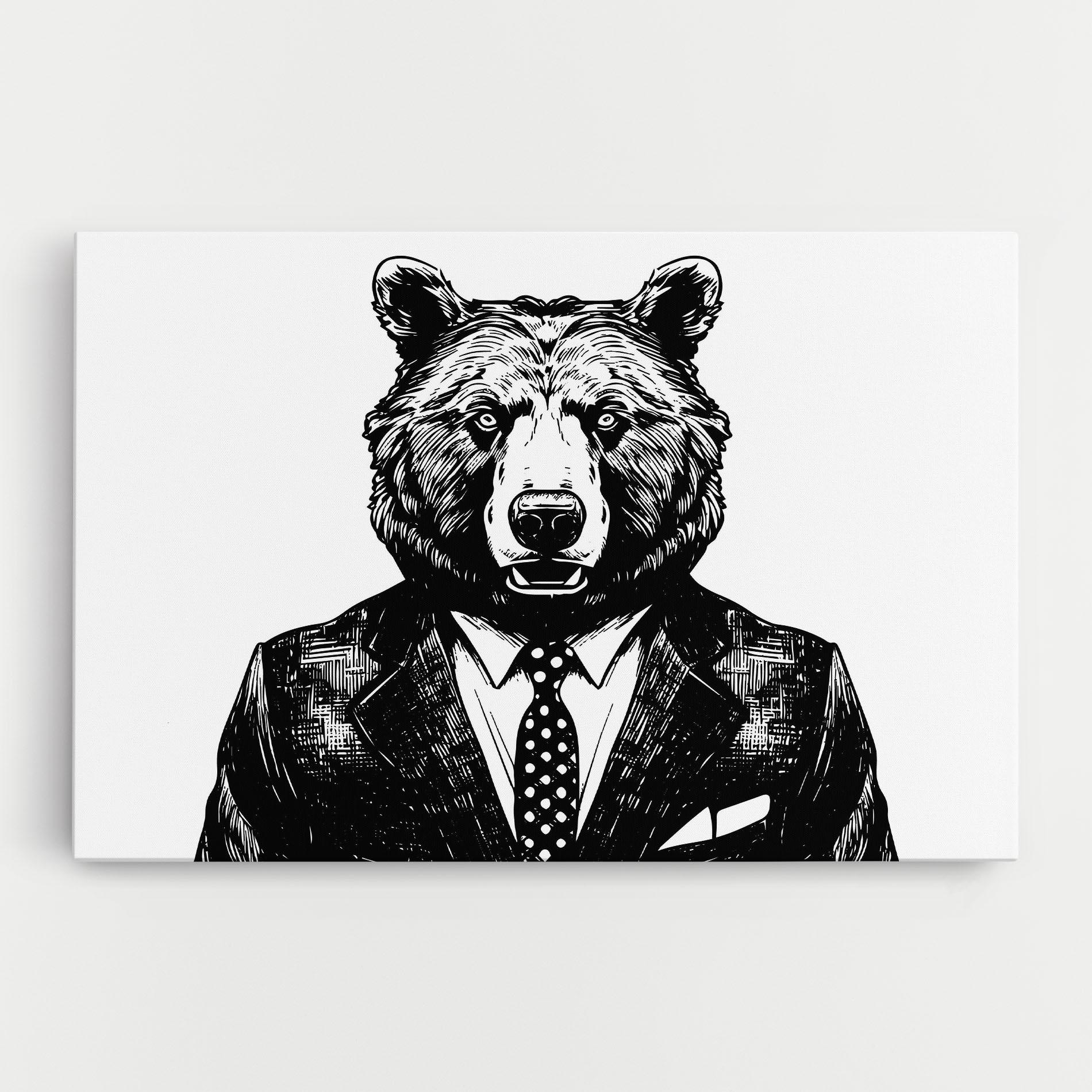 Leinwandbild Bear In Suit mockup 0