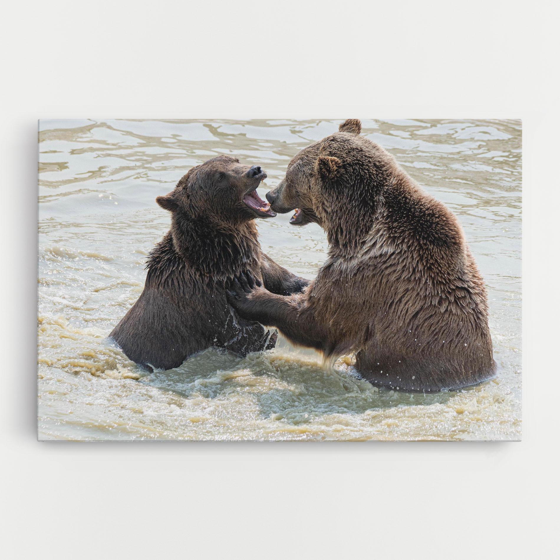 Leinwandbild Bears Fighting mockup 0